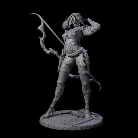 Fenn - Drawing Archer Miniature for Dungeons and Dragons, Pathfinder or other TTRPGs