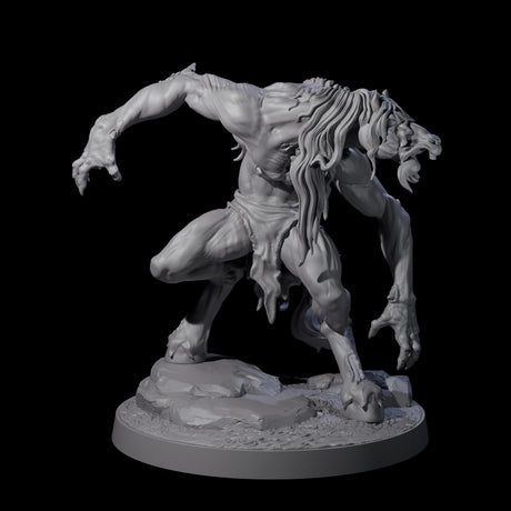 Feral Horse Troll Miniature for Dungeons and Dragons, Pathfinder or other TTRPGs