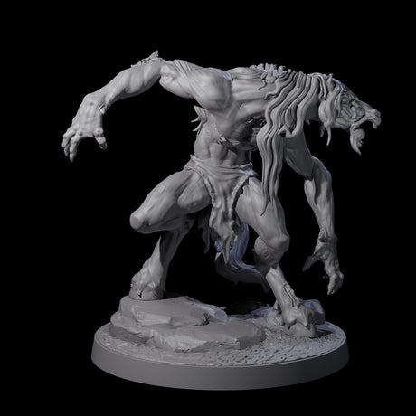 Feral Horse Troll Miniature for Dungeons and Dragons, Pathfinder or other TTRPGs