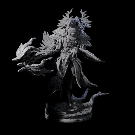 Feral Raven Druid A Miniature for Dungeons and Dragons, Pathfinder or other TTRPGs