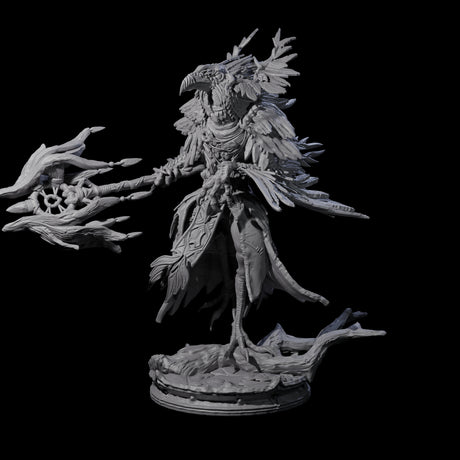 Feral Raven Druid A Miniature for Dungeons and Dragons, Pathfinder or other TTRPGs