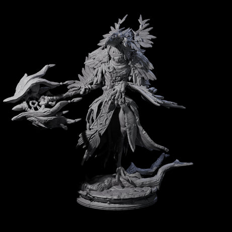 Feral Raven Druid A Miniature for Dungeons and Dragons, Pathfinder or other TTRPGs