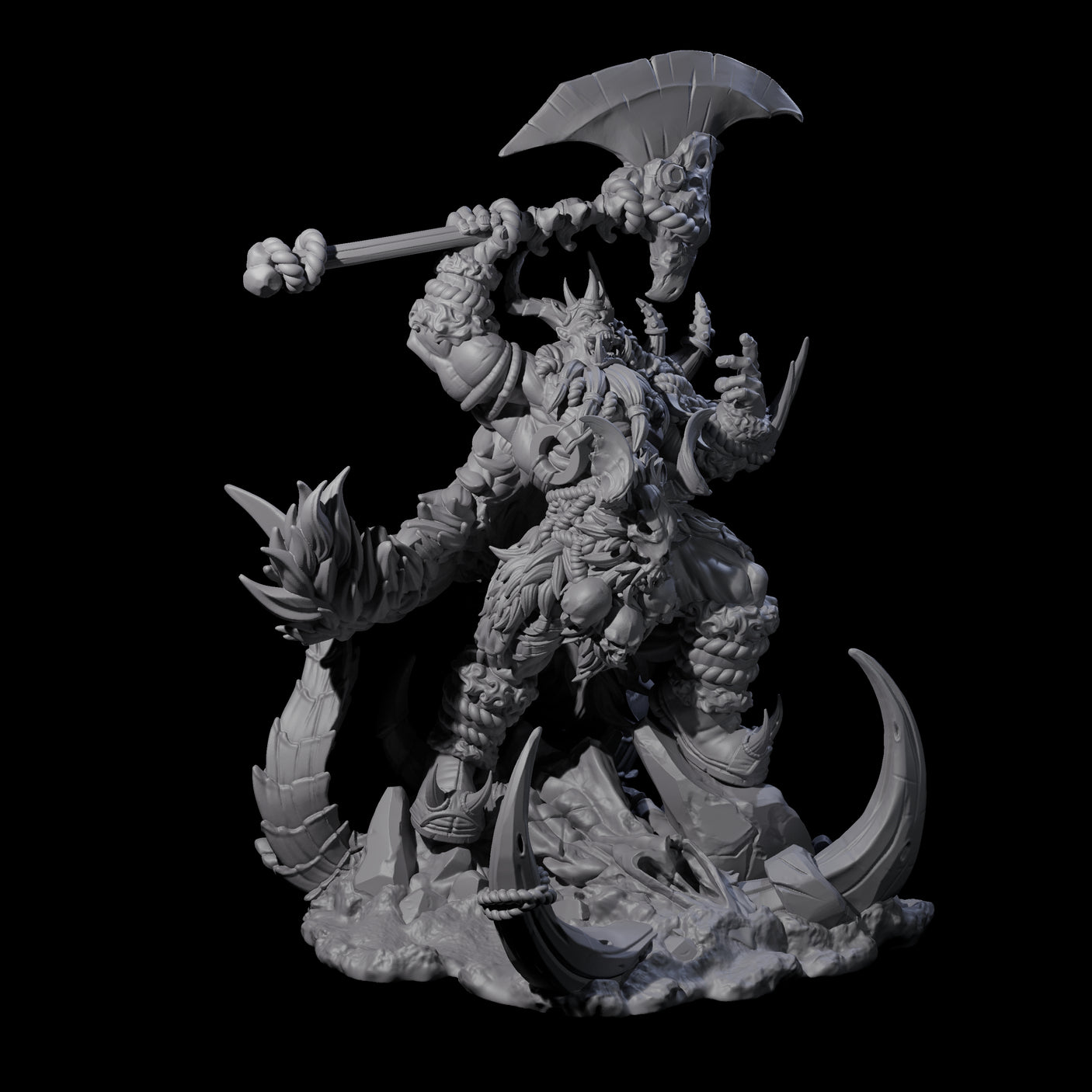 Ferocious Orc Chieftain Miniature for Dungeons and Dragons, Pathfinder or other TTRPGs