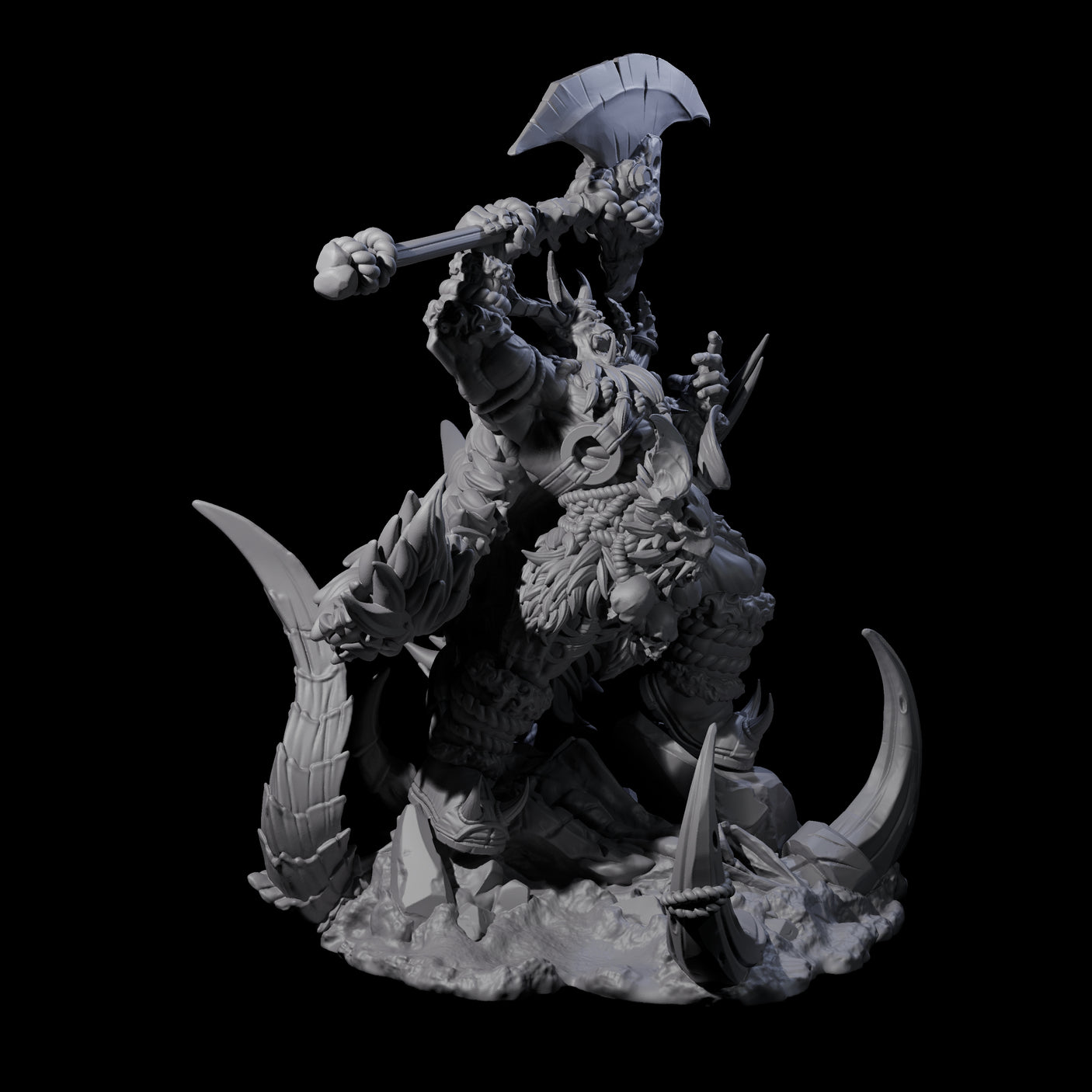 Ferocious Orc Chieftain Miniature for Dungeons and Dragons, Pathfinder or other TTRPGs