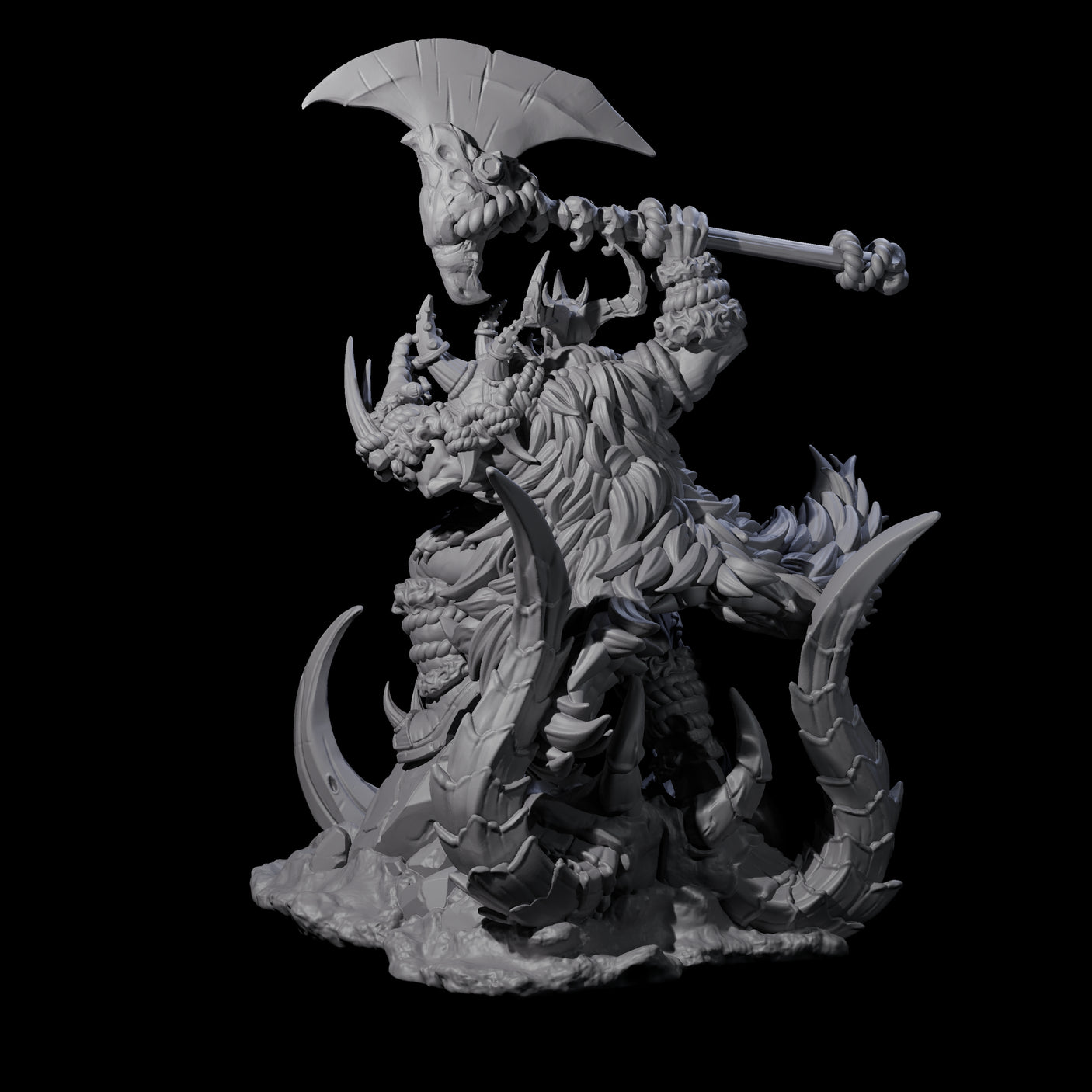 Ferocious Orc Chieftain Miniature for Dungeons and Dragons, Pathfinder or other TTRPGs