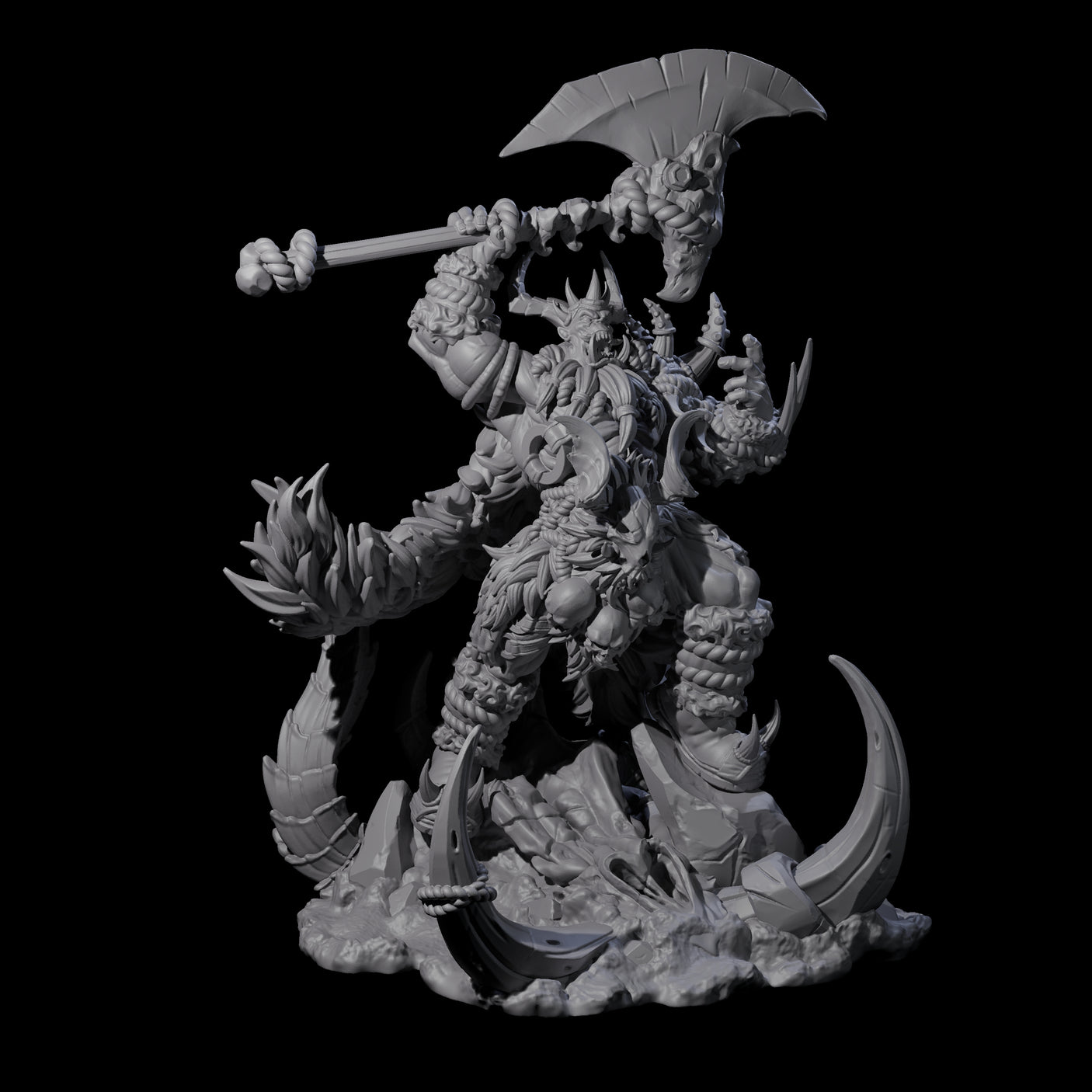 Ferocious Orc Chieftain Miniature for Dungeons and Dragons, Pathfinder or other TTRPGs