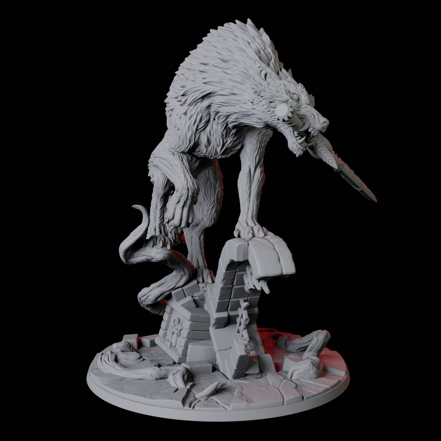 Ferocious Sword-Wielding Werewolf Miniature for Dungeons and Dragons, Pathfinder or other TTRPGs