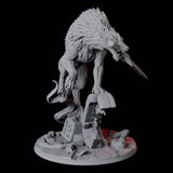 Ferocious Sword-Wielding Werewolf Miniature for Dungeons and Dragons, Pathfinder or other TTRPGs