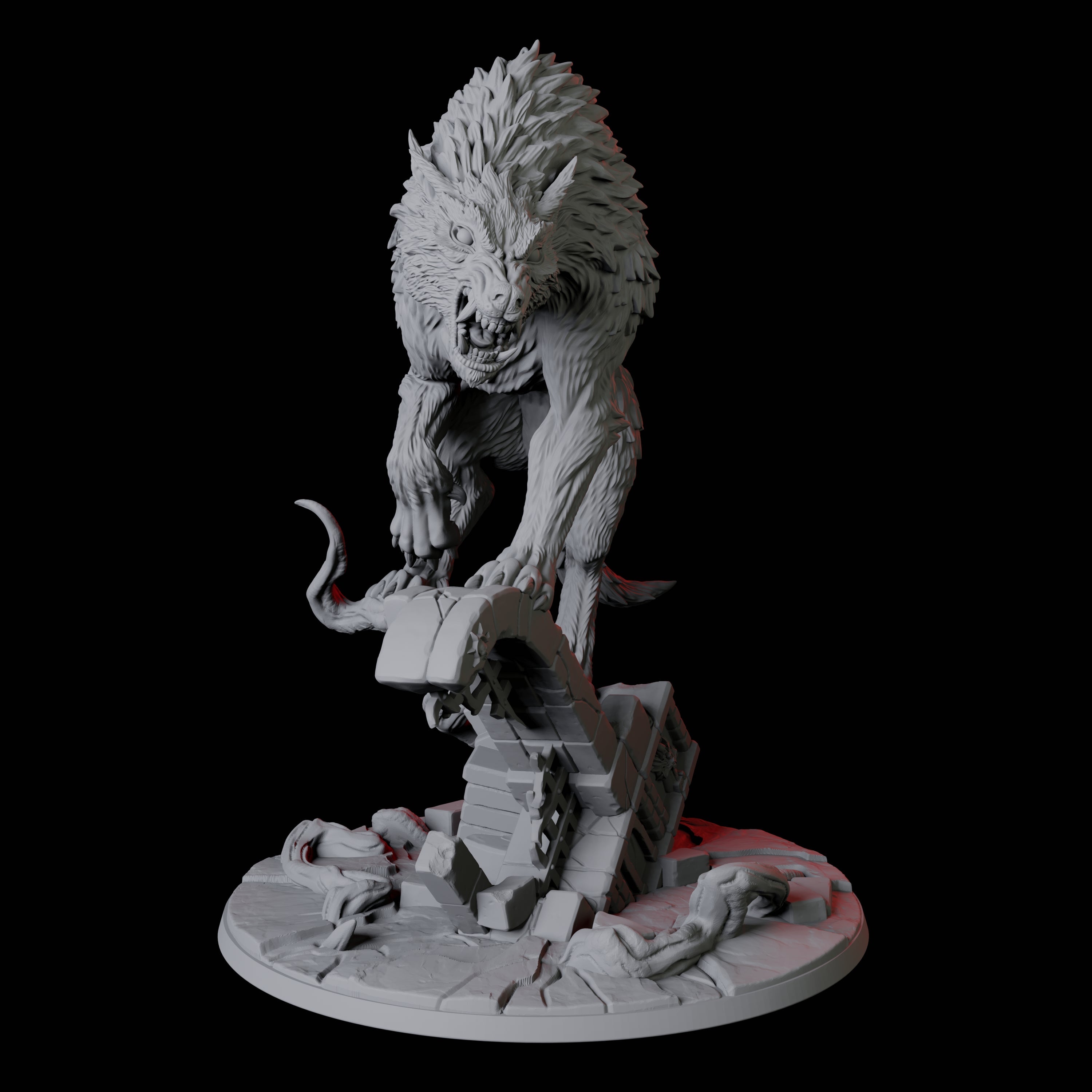 Ferocious Sword-Wielding Werewolf Miniature for Dungeons and Dragons, Pathfinder or other TTRPGs