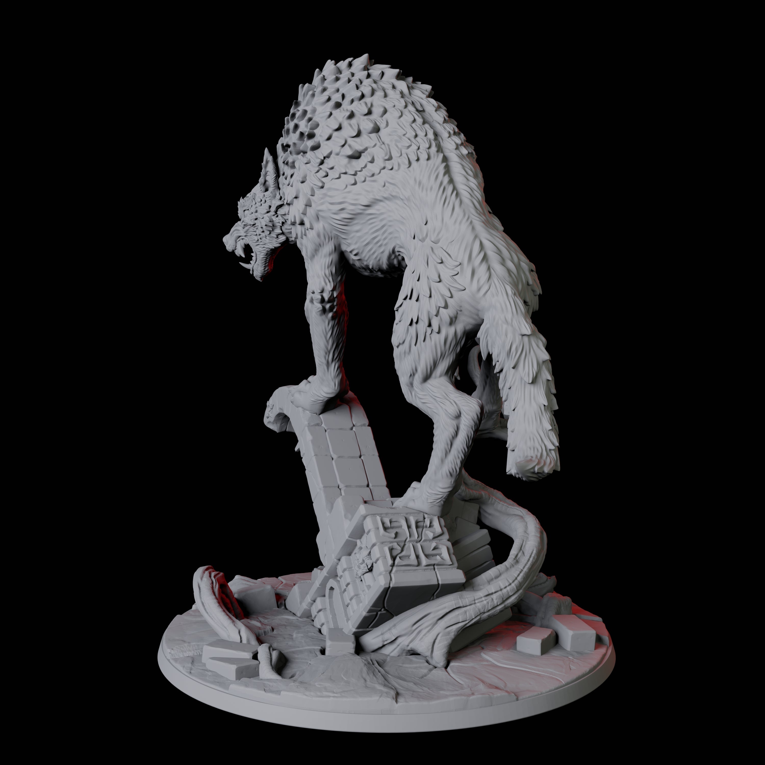 Ferocious Sword-Wielding Werewolf Miniature for Dungeons and Dragons, Pathfinder or other TTRPGs