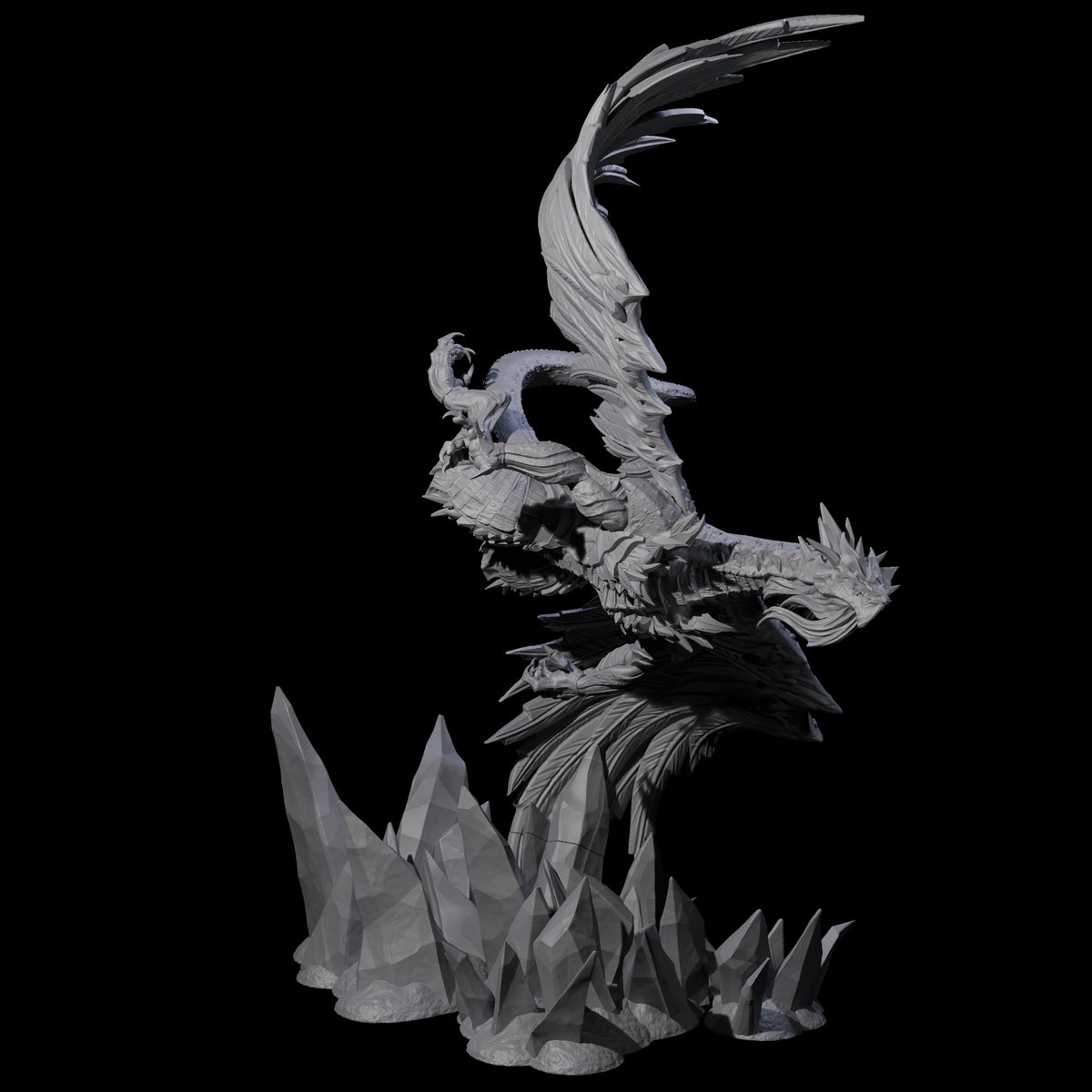 Ferocious White Dragon Miniature for Dungeons and Dragons, Pathfinder or other TTRPGs