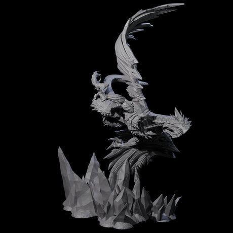 Ferocious White Dragon Miniature for Dungeons and Dragons, Pathfinder or other TTRPGs