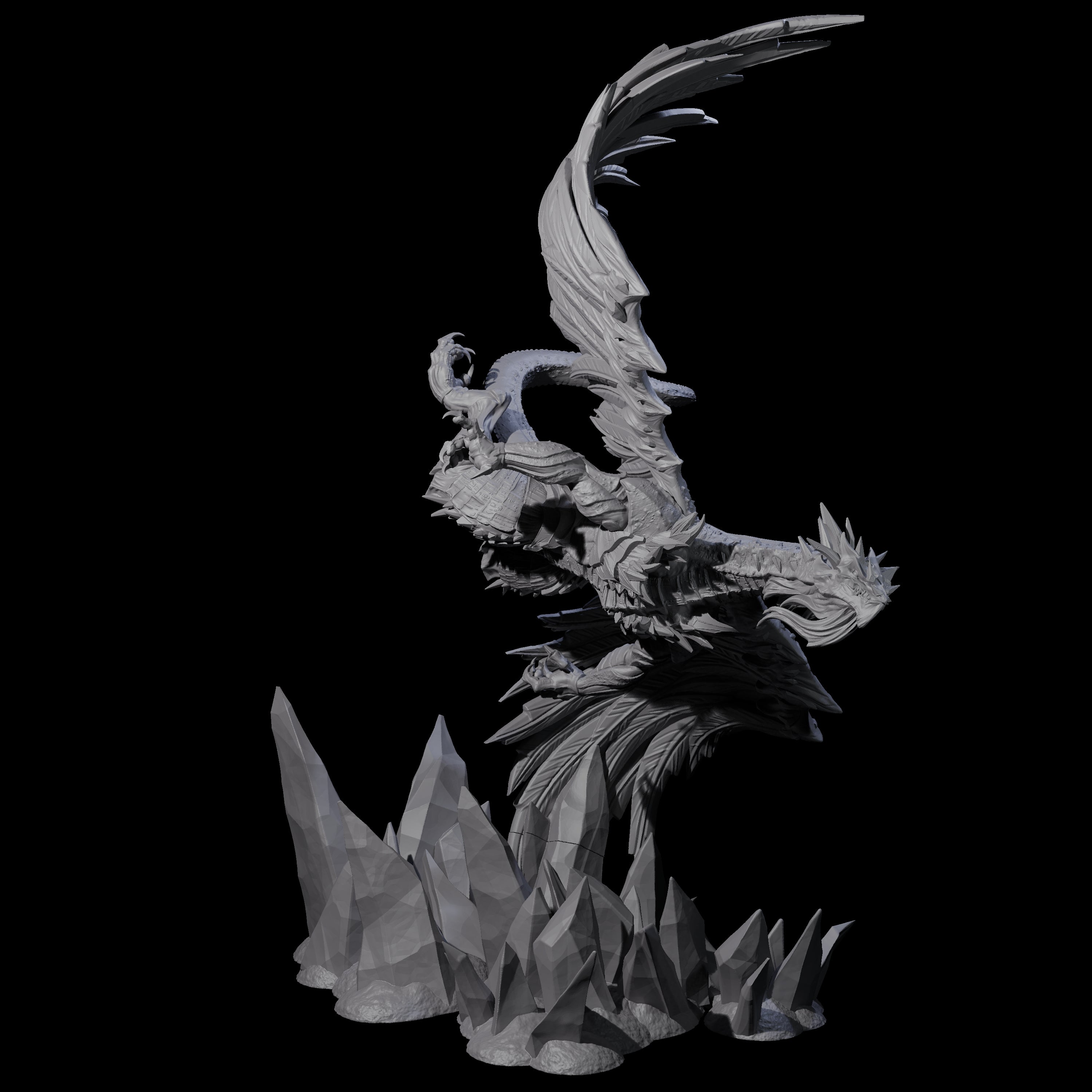 Ferocious White Dragon Miniature for Dungeons and Dragons, Pathfinder or other TTRPGs