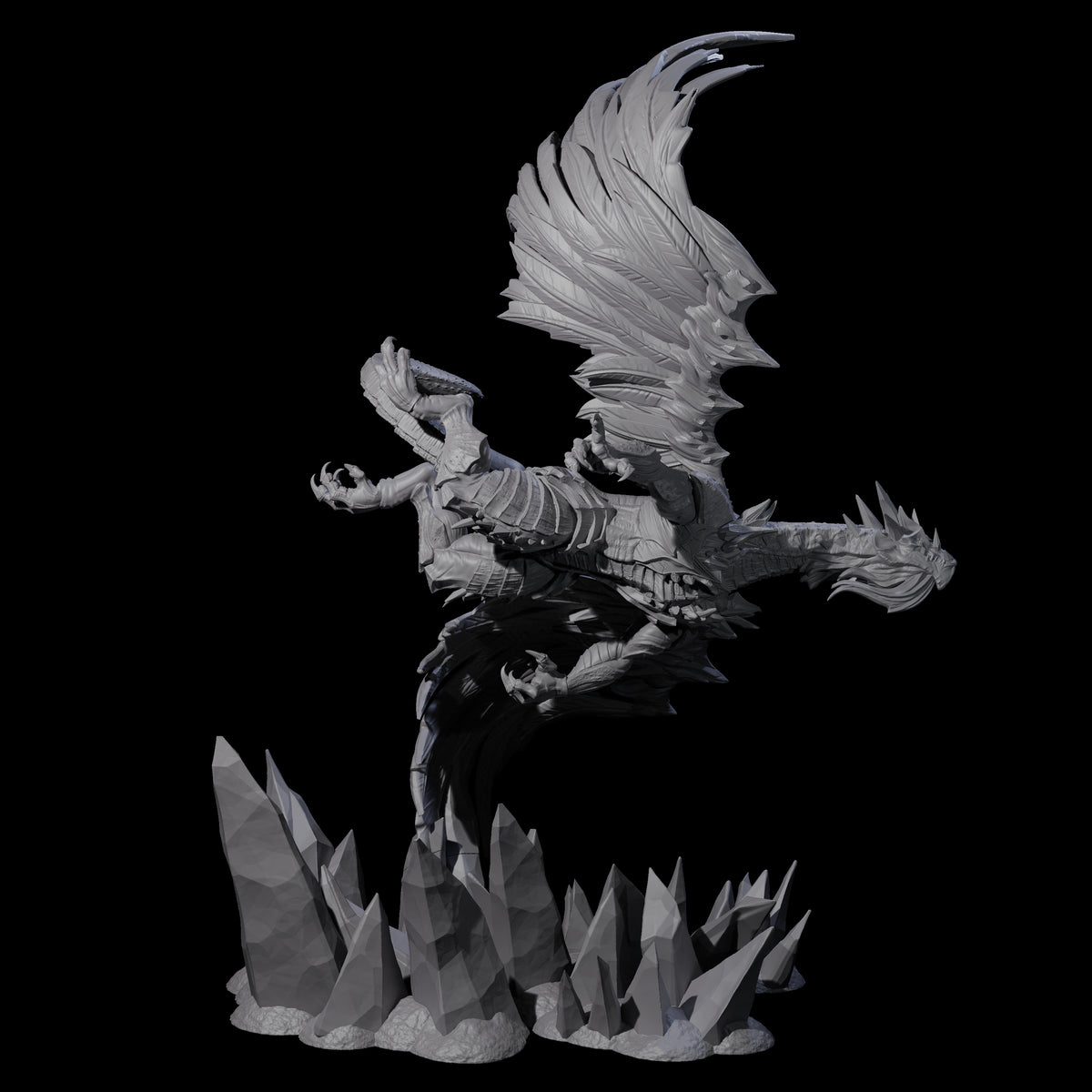 Ferocious White Dragon Miniature for Dungeons and Dragons, Pathfinder or other TTRPGs