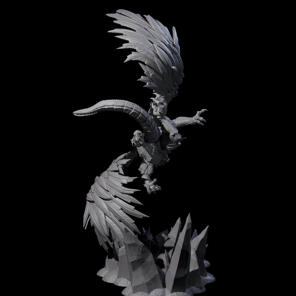 Ferocious White Dragon Miniature for Dungeons and Dragons, Pathfinder or other TTRPGs