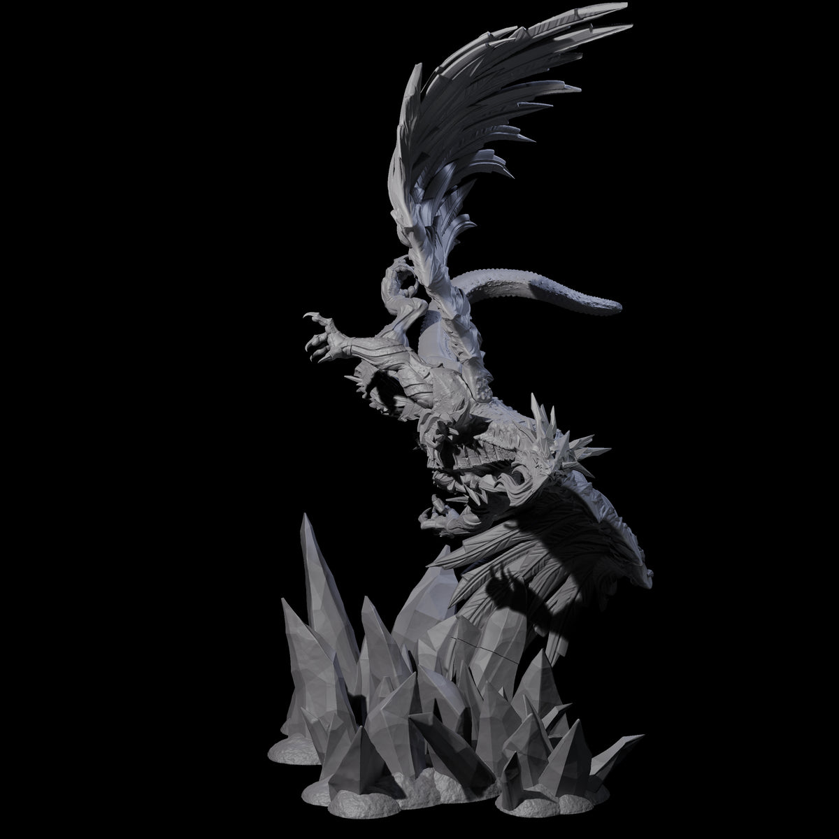 Ferocious White Dragon Miniature for Dungeons and Dragons, Pathfinder or other TTRPGs