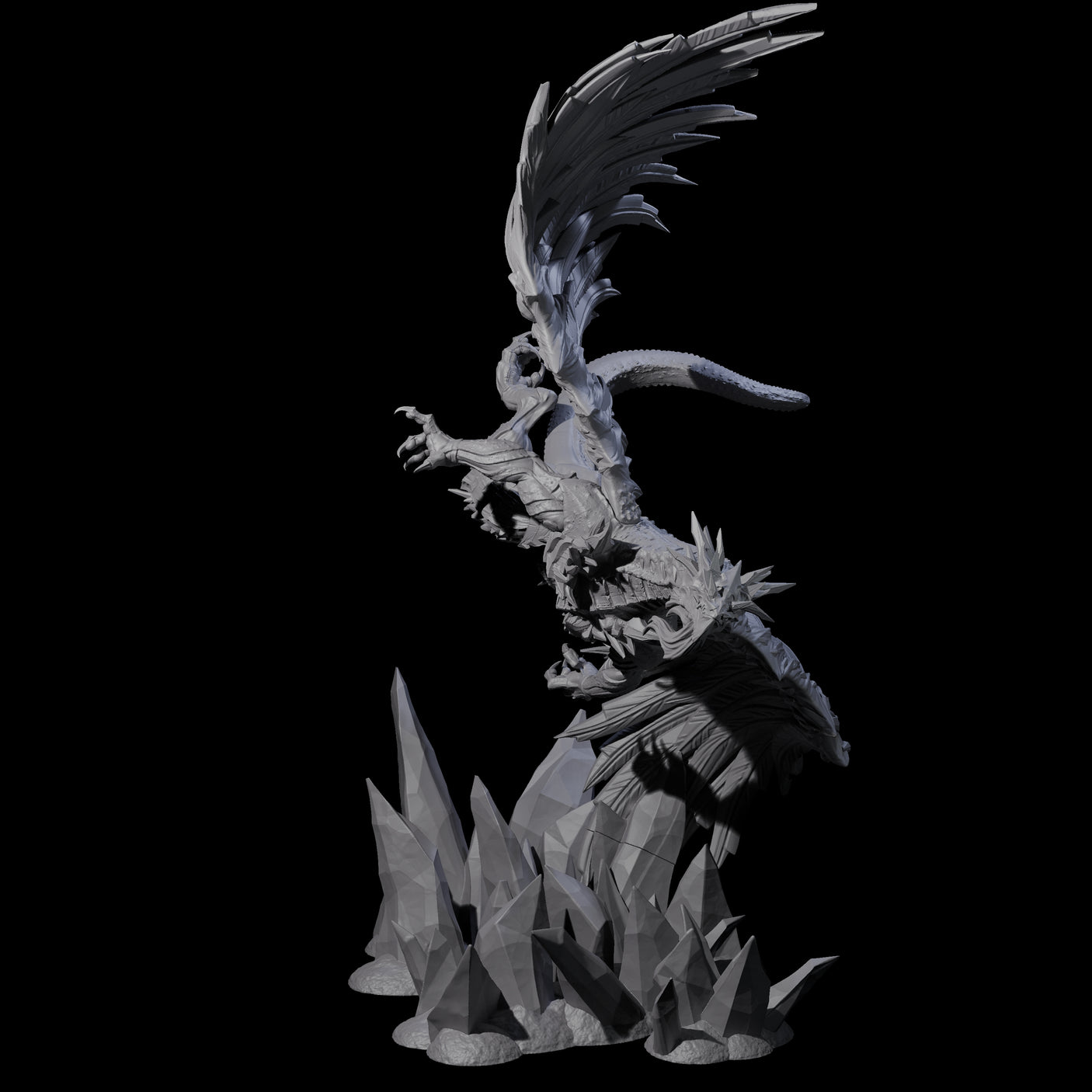 Ferocious White Dragon Miniature for Dungeons and Dragons, Pathfinder or other TTRPGs