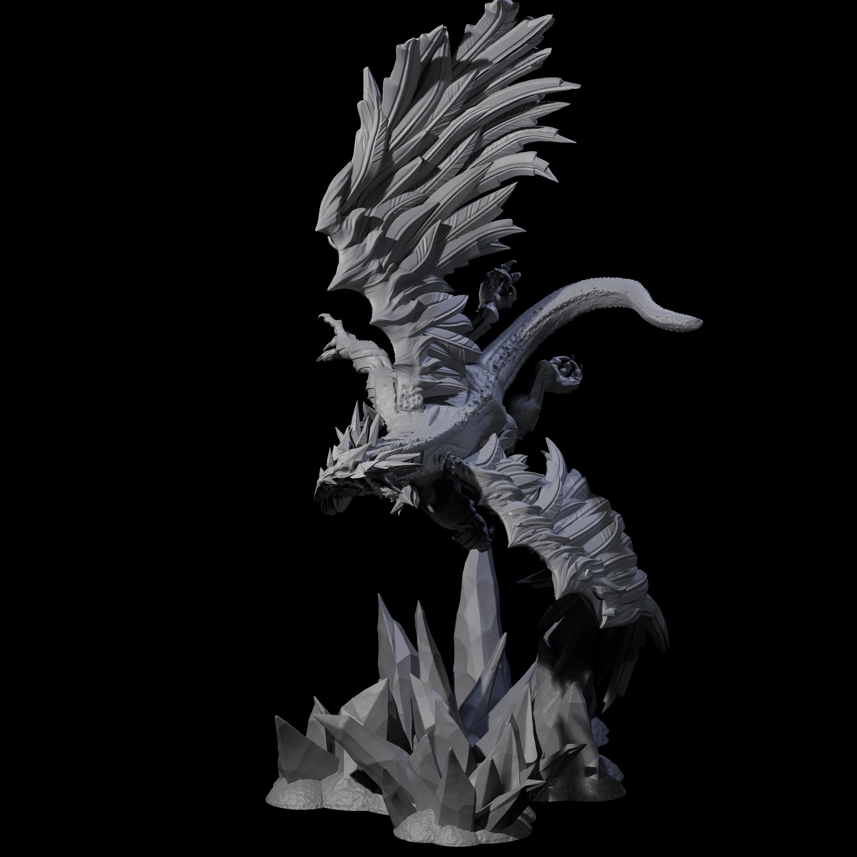 Ferocious White Dragon Miniature for Dungeons and Dragons, Pathfinder or other TTRPGs