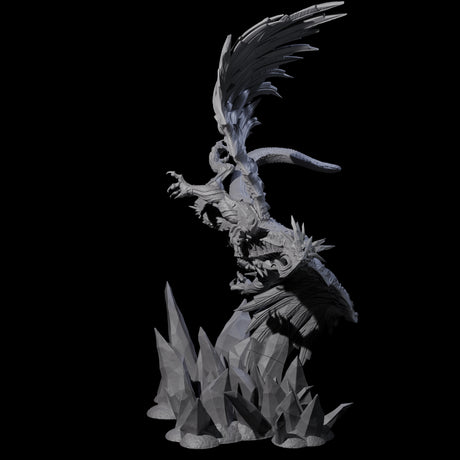 Ferocious White Dragon Miniature for Dungeons and Dragons, Pathfinder or other TTRPGs