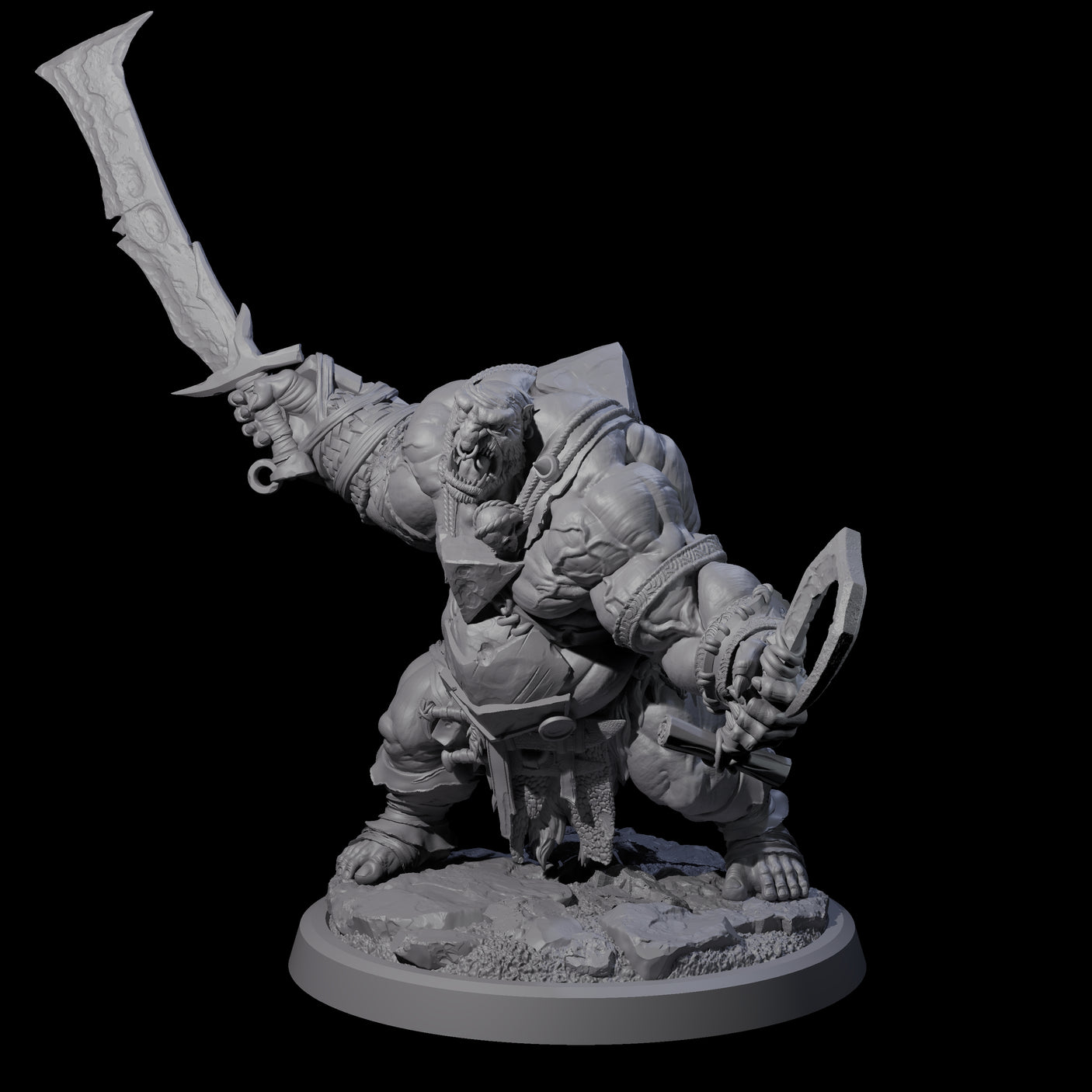 Fetid Hulking Ogre A Miniature for Dungeons and Dragons, Pathfinder or other TTRPGs