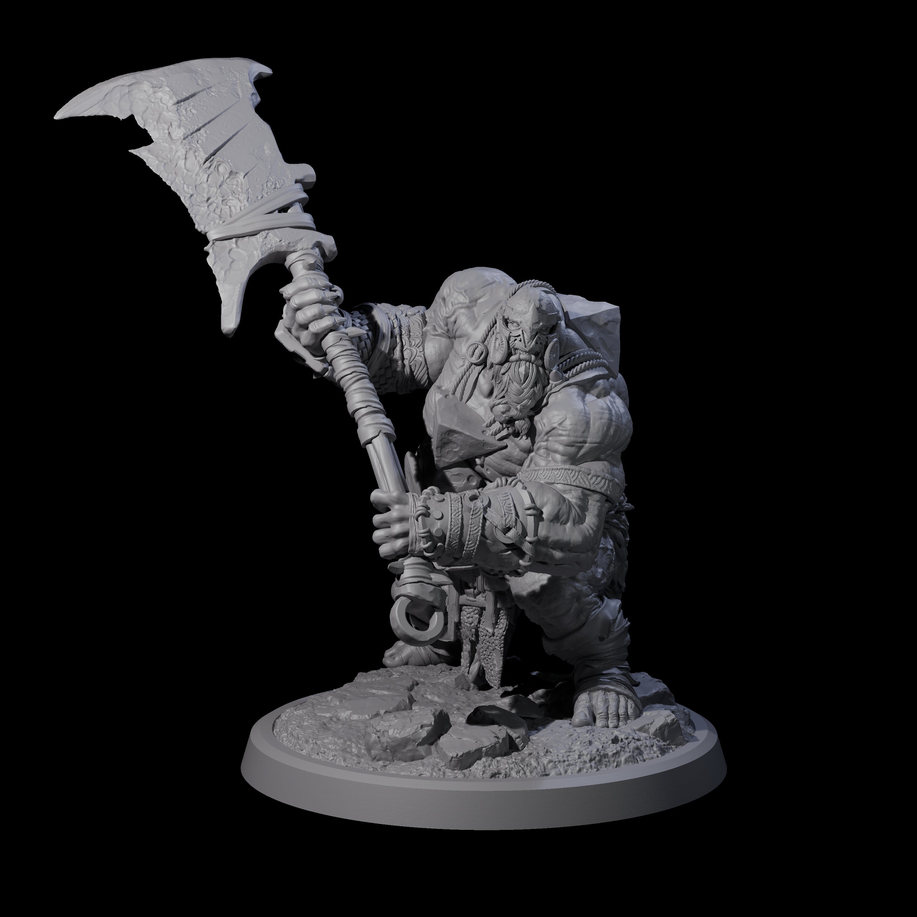 Fetid Hulking Ogre B Miniature for Dungeons and Dragons, Pathfinder or other TTRPGs