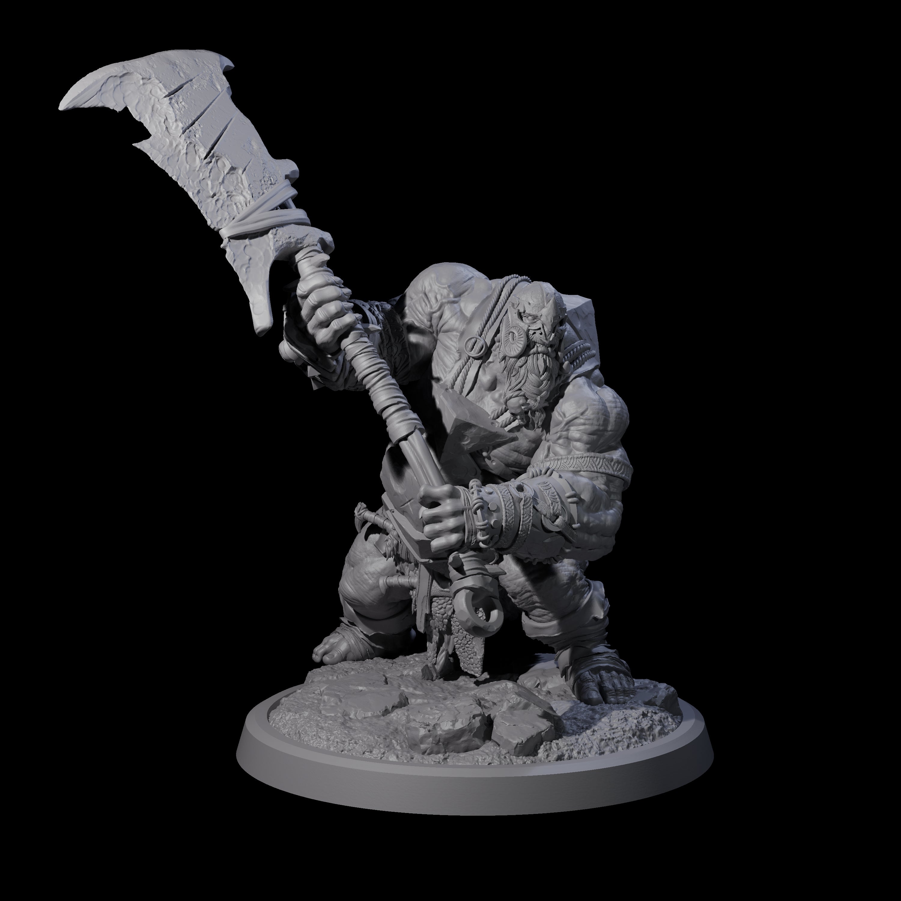 Fetid Hulking Ogre B Miniature for Dungeons and Dragons, Pathfinder or other TTRPGs