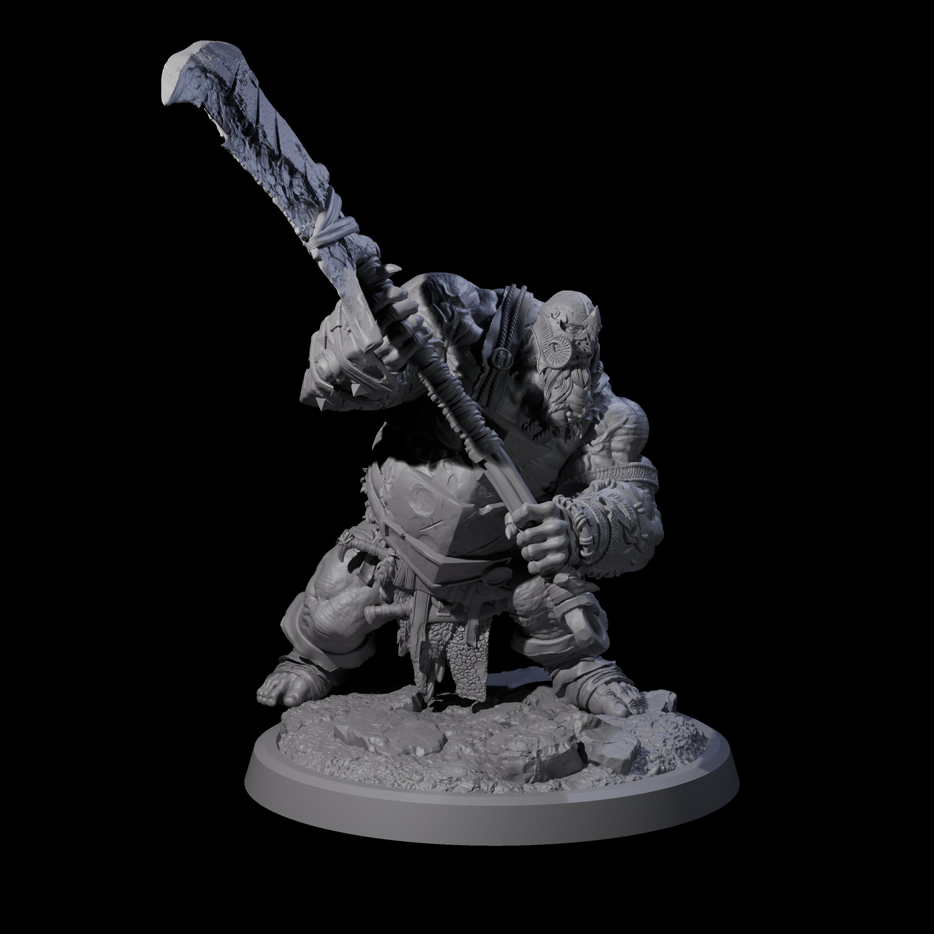 Fetid Hulking Ogre B Miniature for Dungeons and Dragons, Pathfinder or other TTRPGs