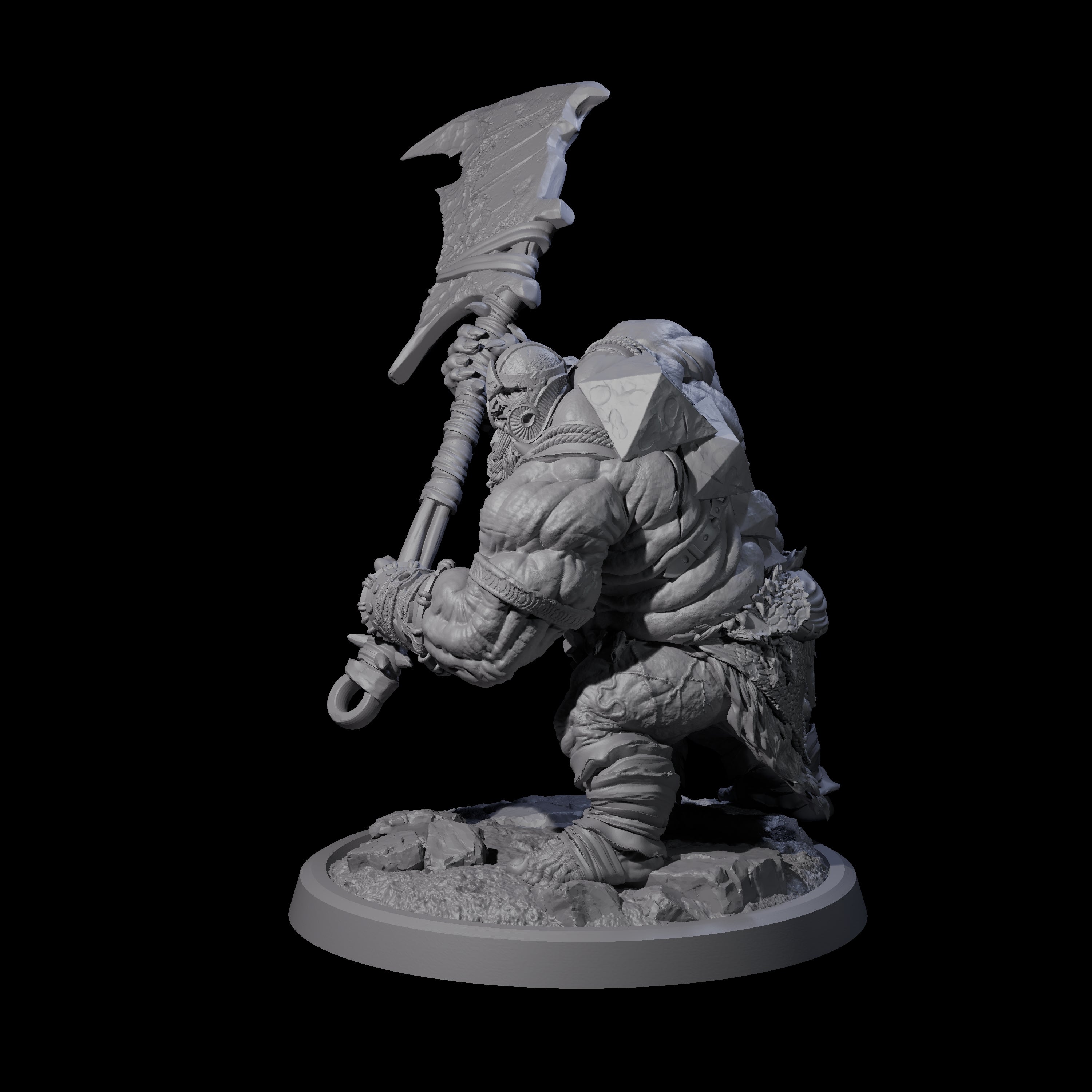 Fetid Hulking Ogre B Miniature for Dungeons and Dragons, Pathfinder or other TTRPGs