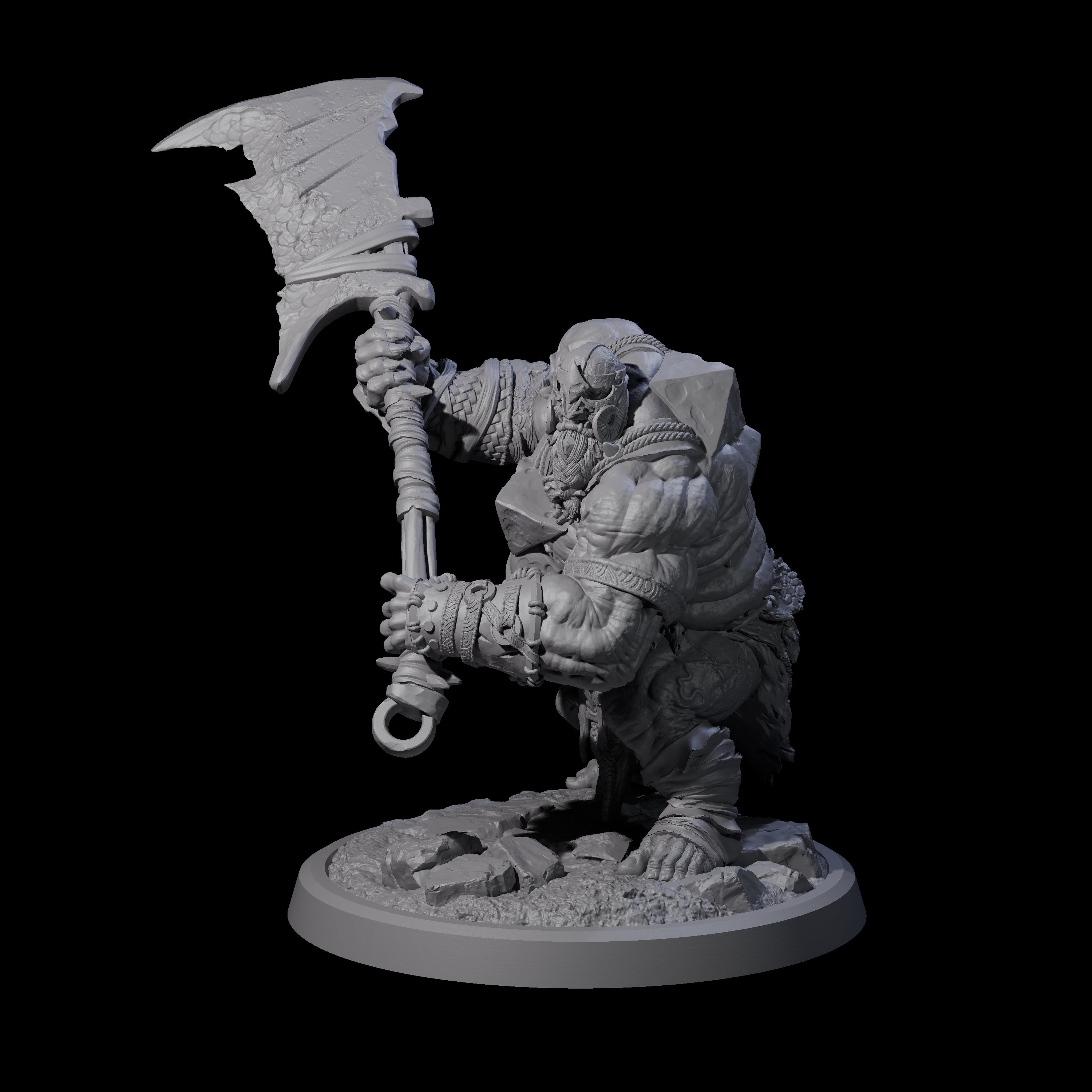 Fetid Hulking Ogre B Miniature for Dungeons and Dragons, Pathfinder or other TTRPGs