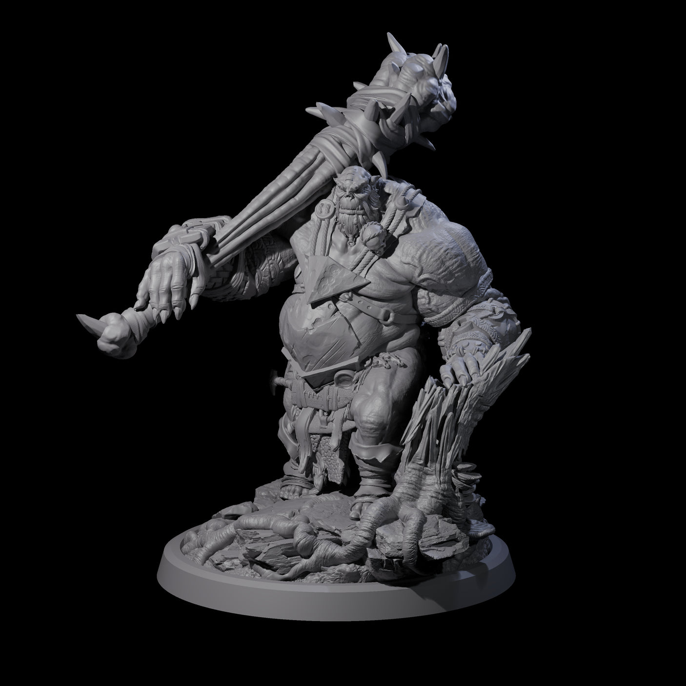 Fetid Hulking Ogre C Miniature for Dungeons and Dragons, Pathfinder or other TTRPGs