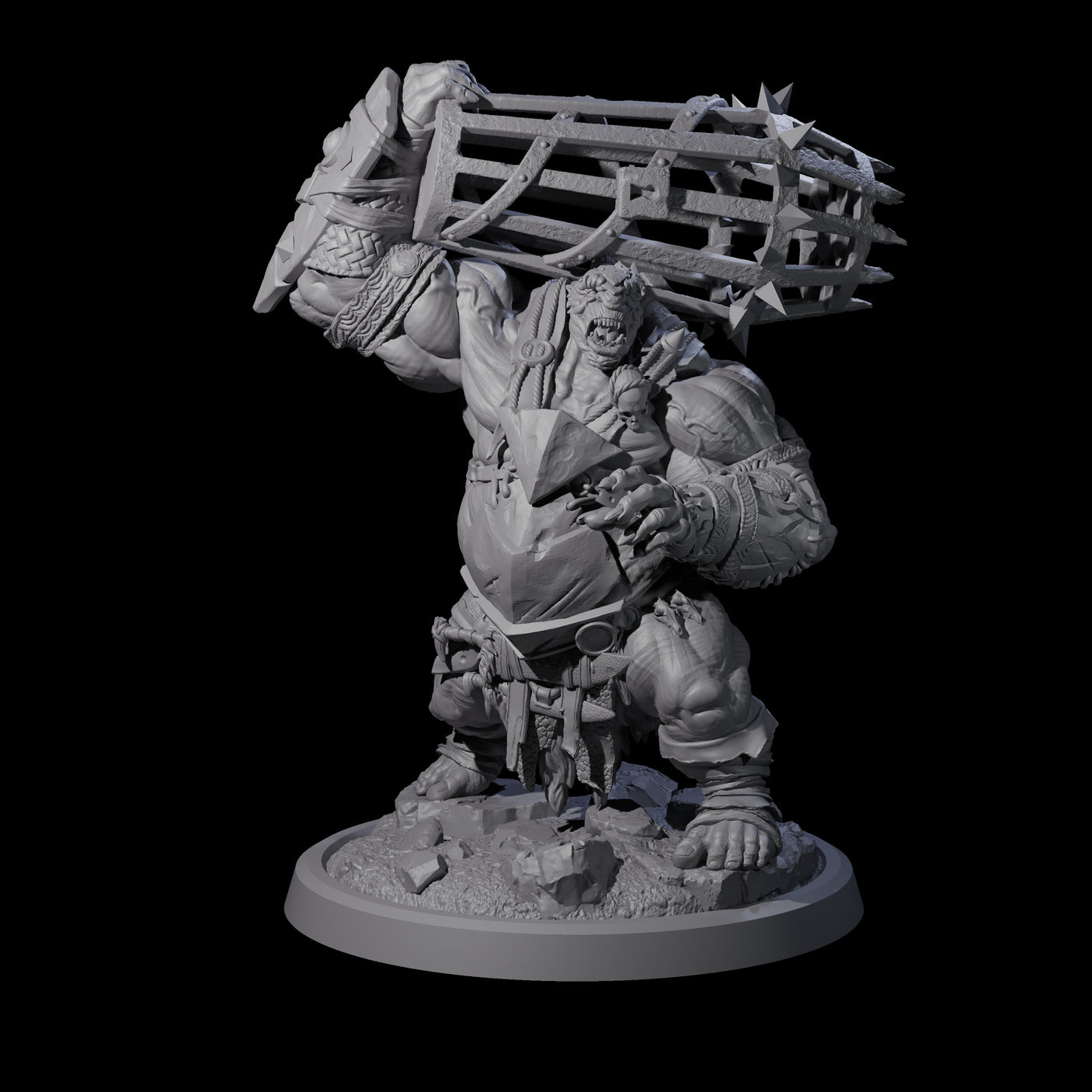 Fetid Hulking Ogre D Miniature for Dungeons and Dragons, Pathfinder or other TTRPGs