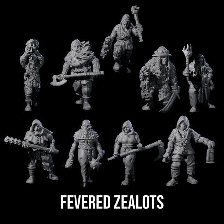 Fevered Zealots Miniature for Dungeons and Dragons, Pathfinder or other TTRPGs