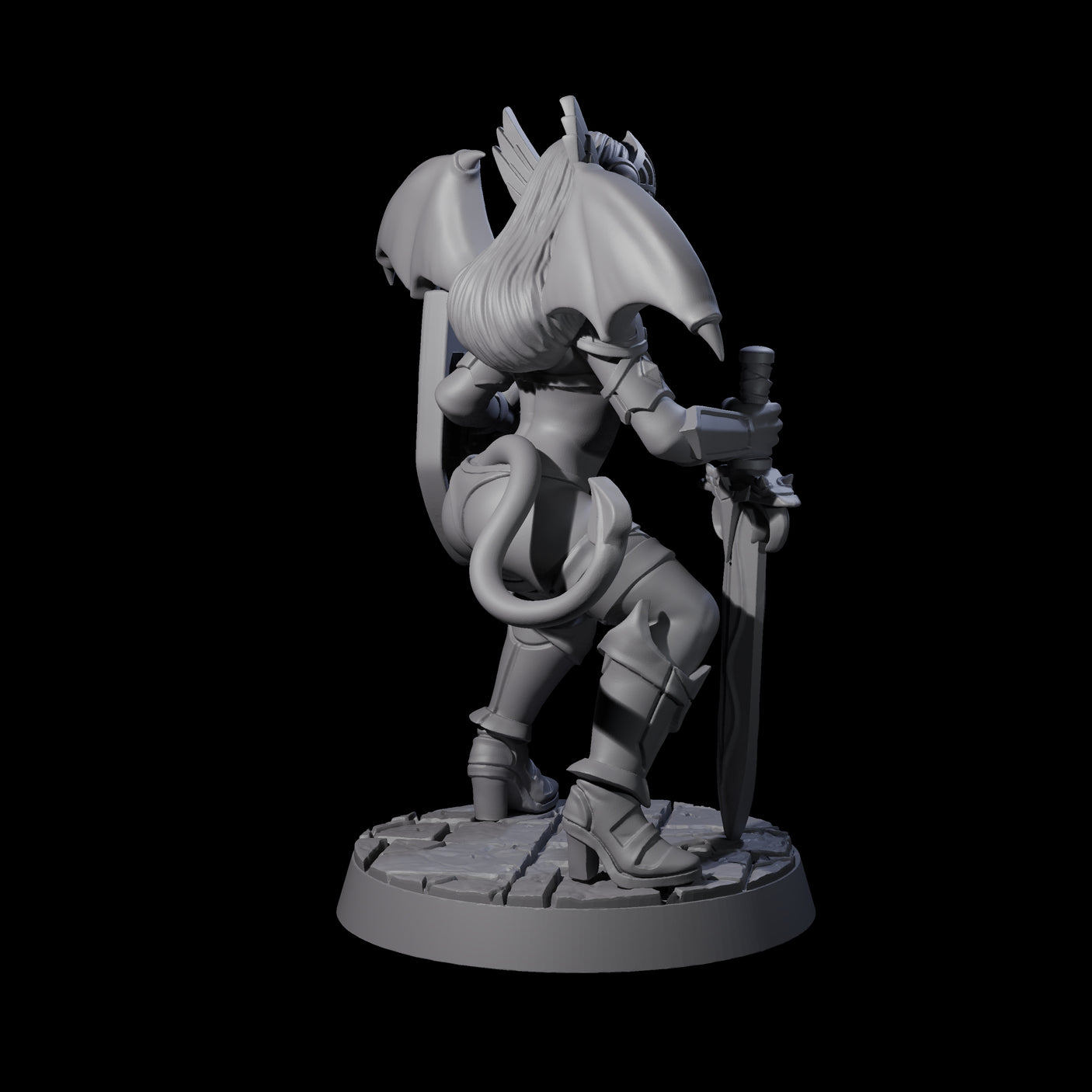 Fiendious Armoured Succubus Miniature for Dungeons and Dragons, Pathfinder or other TTRPGs