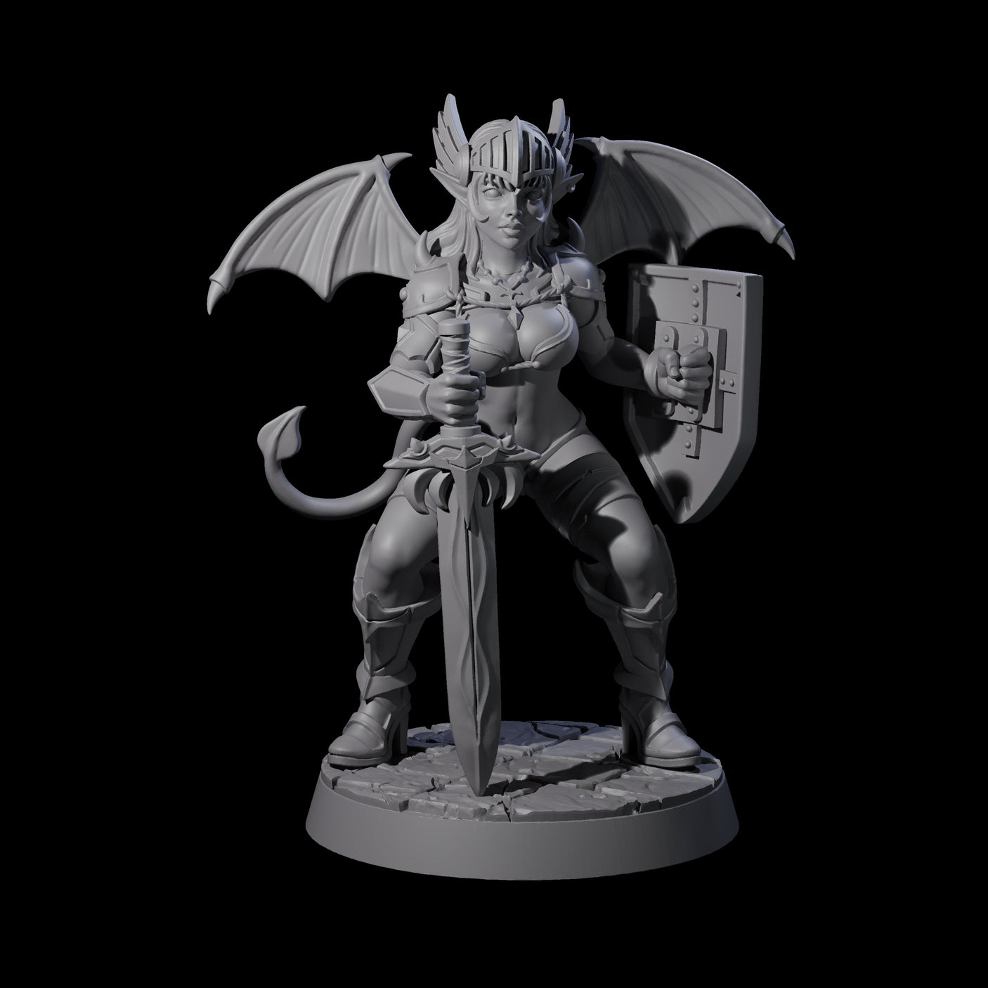 Fiendious Armoured Succubus Miniature for Dungeons and Dragons, Pathfinder or other TTRPGs
