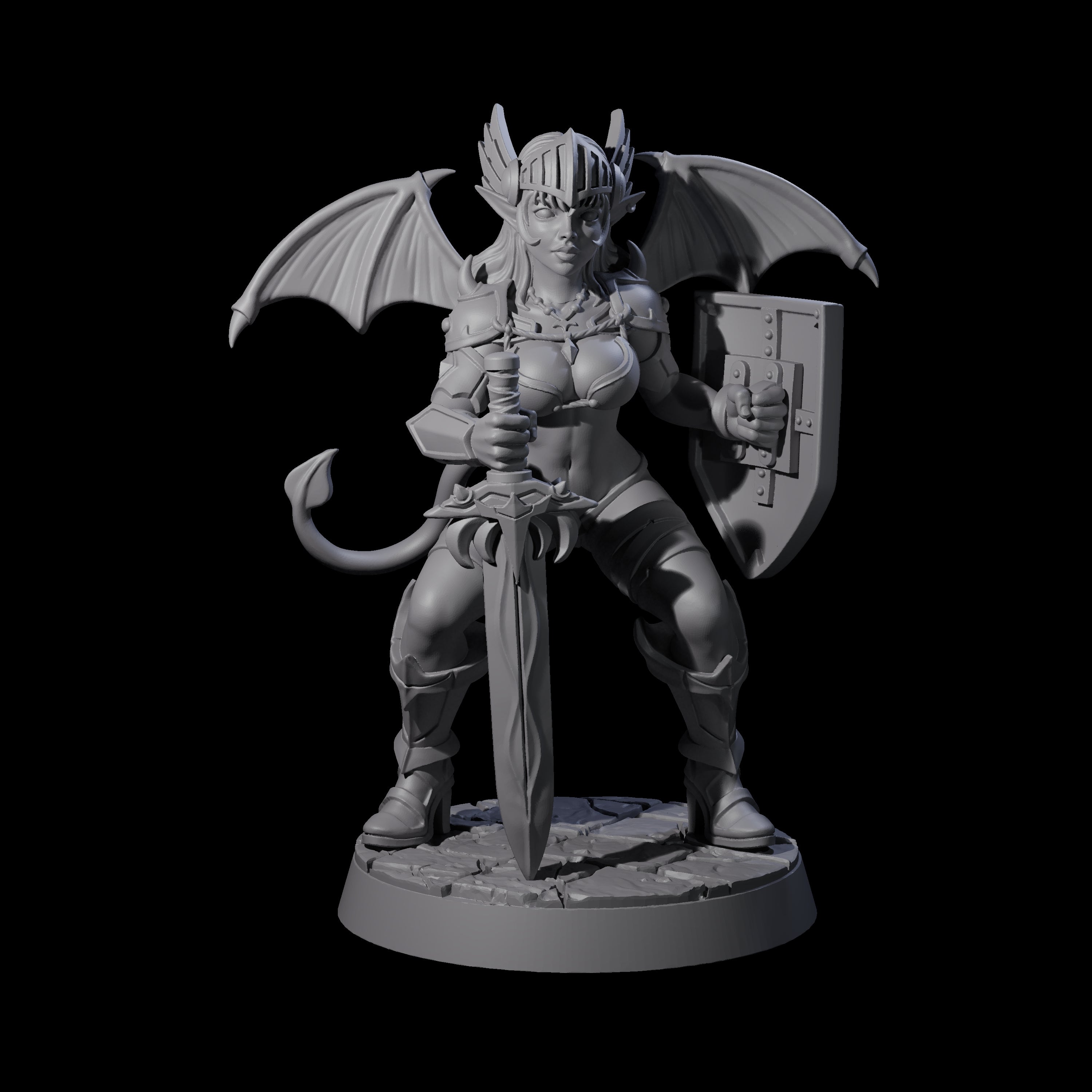 Fiendious Armoured Succubus Miniature for Dungeons and Dragons, Pathfinder or other TTRPGs