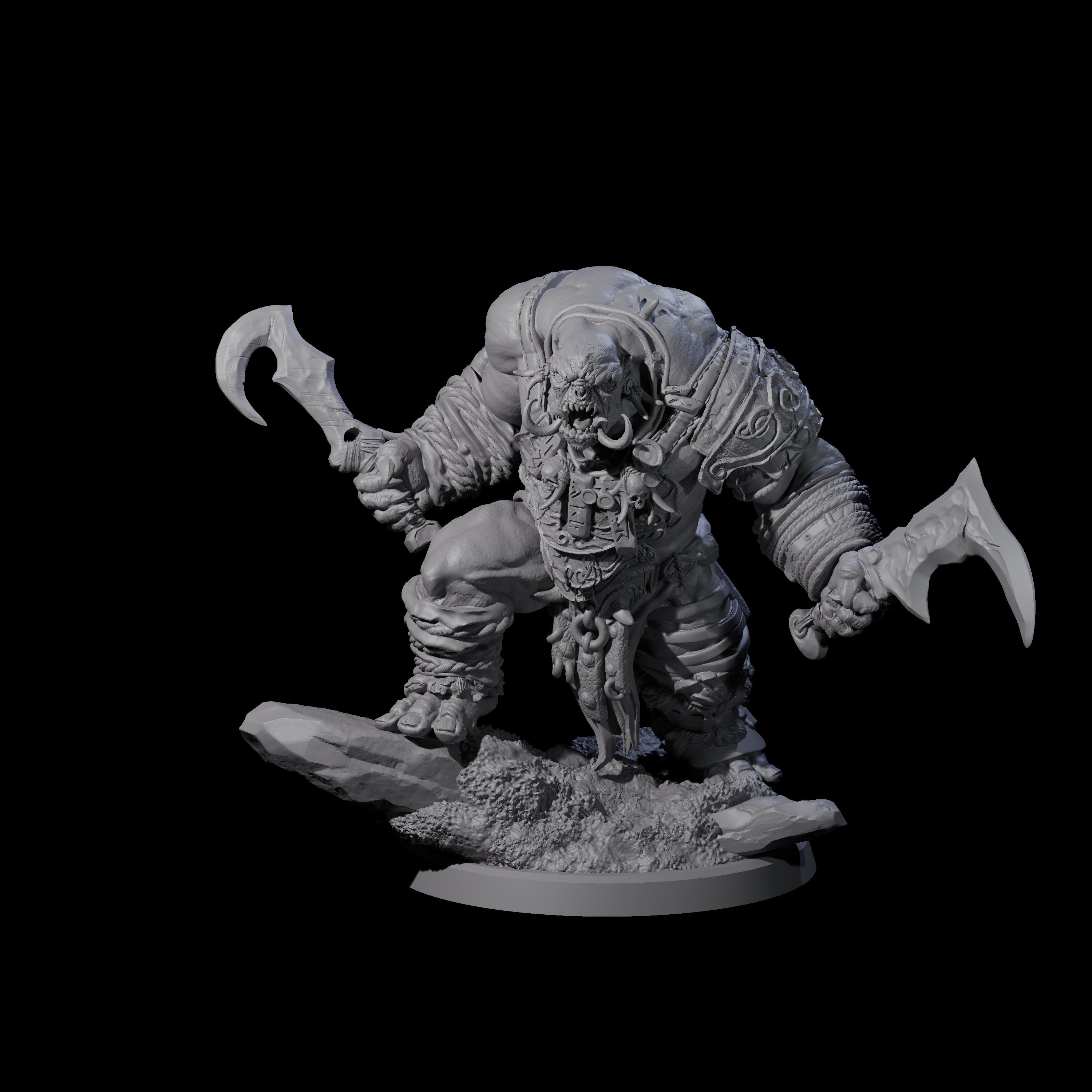 Fierce Cave Ogre A Miniature for Dungeons and Dragons, Pathfinder or other TTRPGs