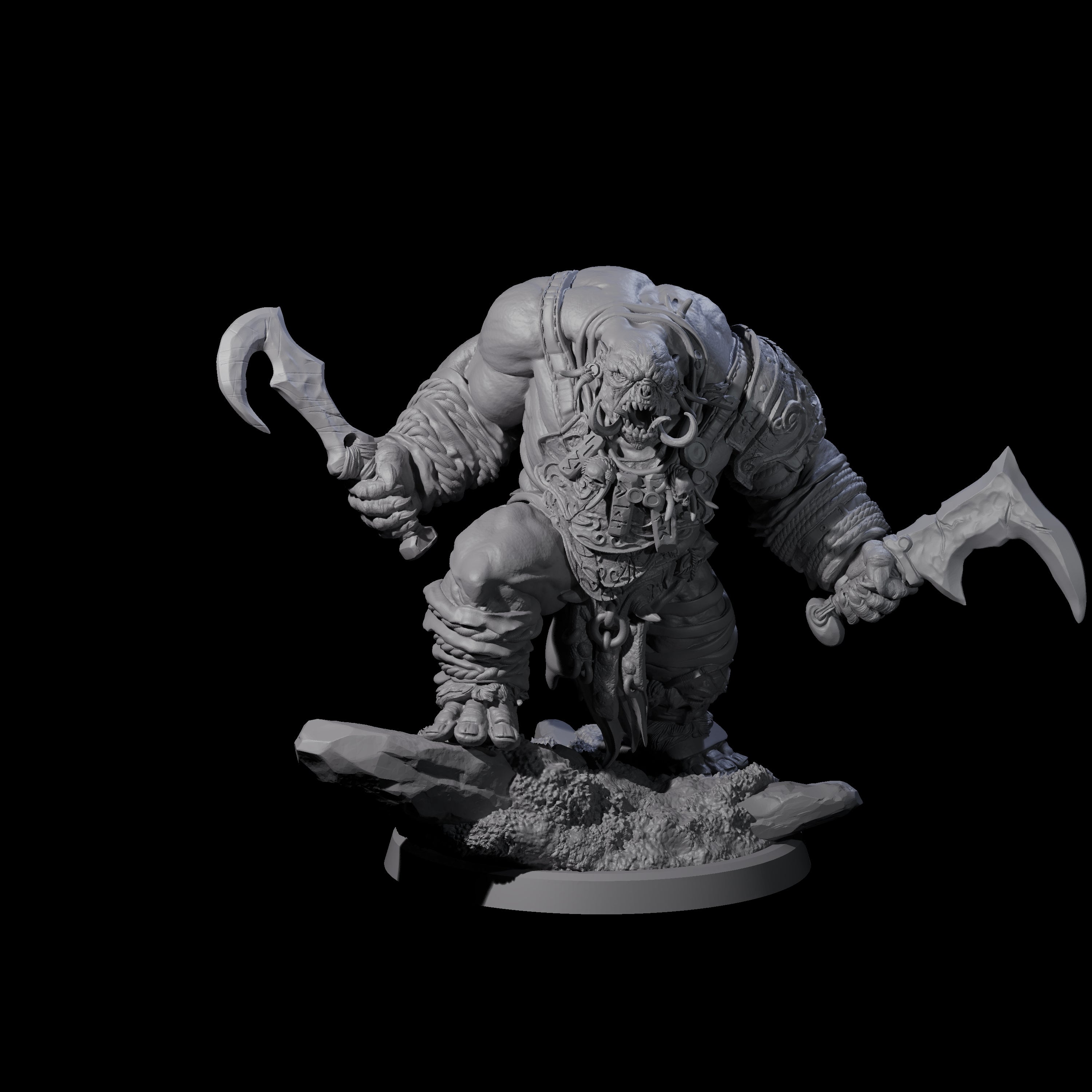 Fierce Cave Ogre A Miniature for Dungeons and Dragons, Pathfinder or other TTRPGs