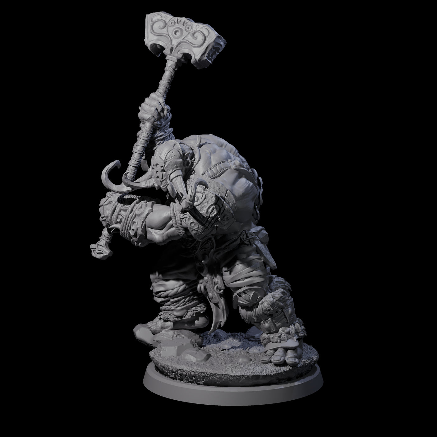 Fierce Cave Ogre B Miniature for Dungeons and Dragons, Pathfinder or other TTRPGs