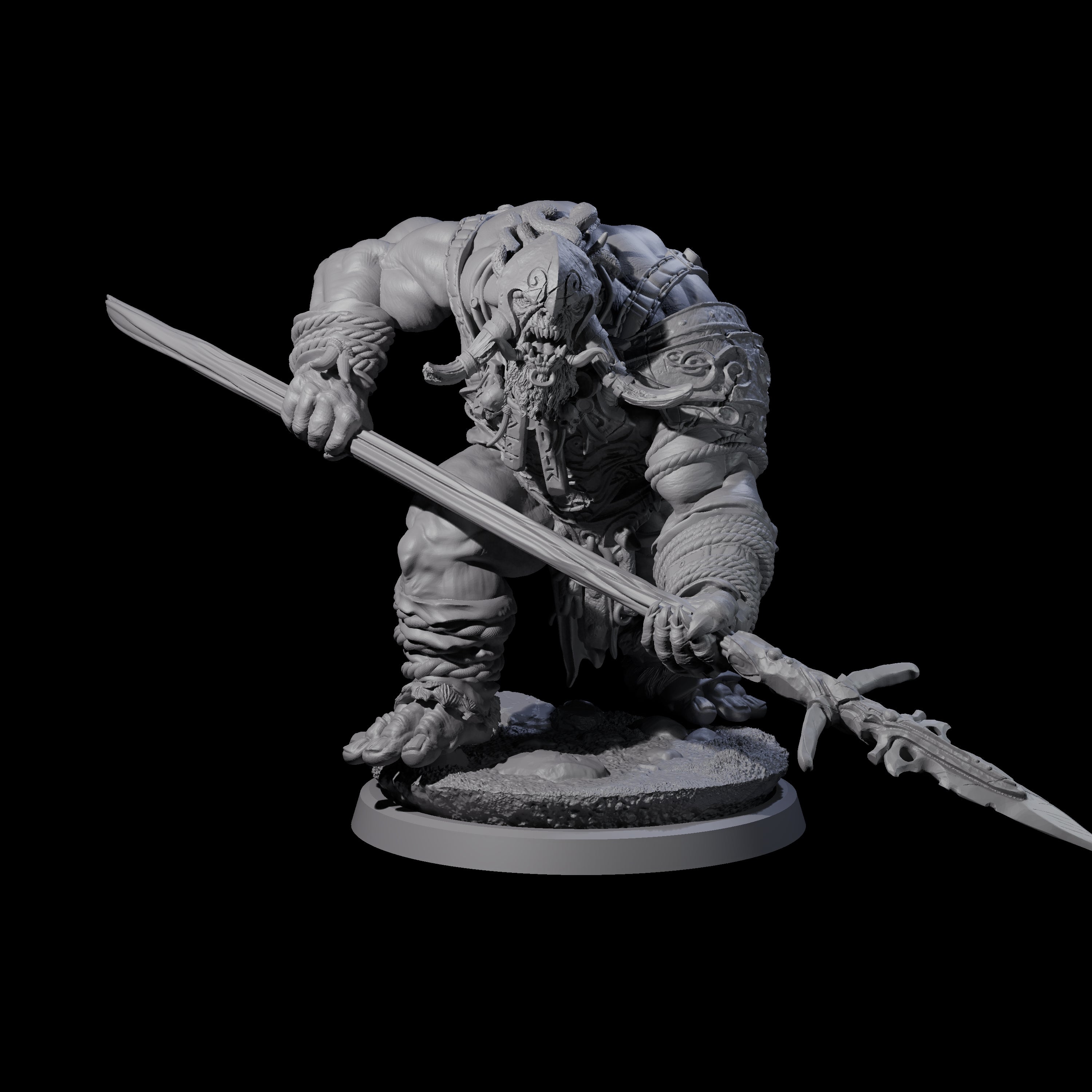 Fierce Cave Ogre D Miniature for Dungeons and Dragons, Pathfinder or other TTRPGs