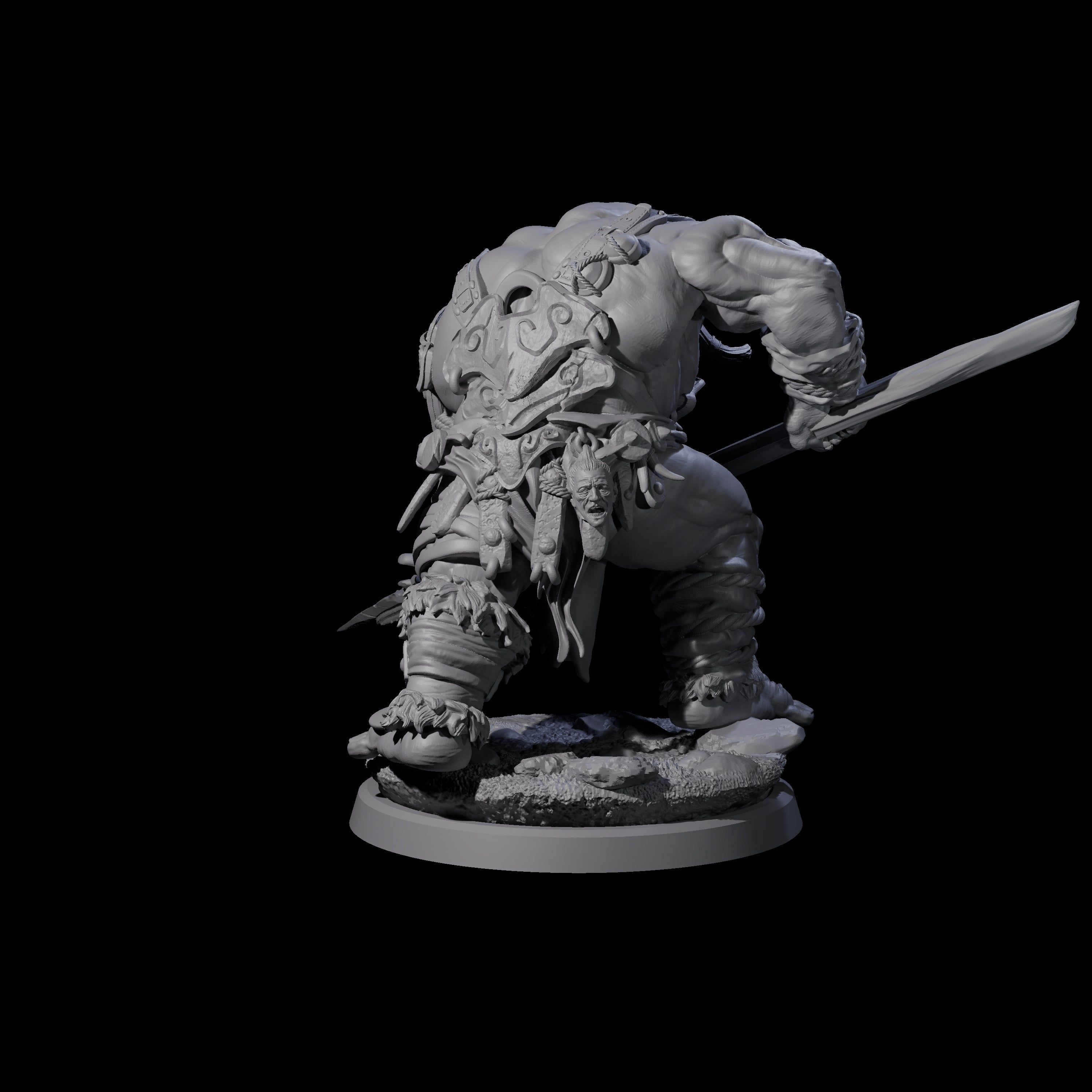 Fierce Cave Ogre D Miniature for Dungeons and Dragons, Pathfinder or other TTRPGs