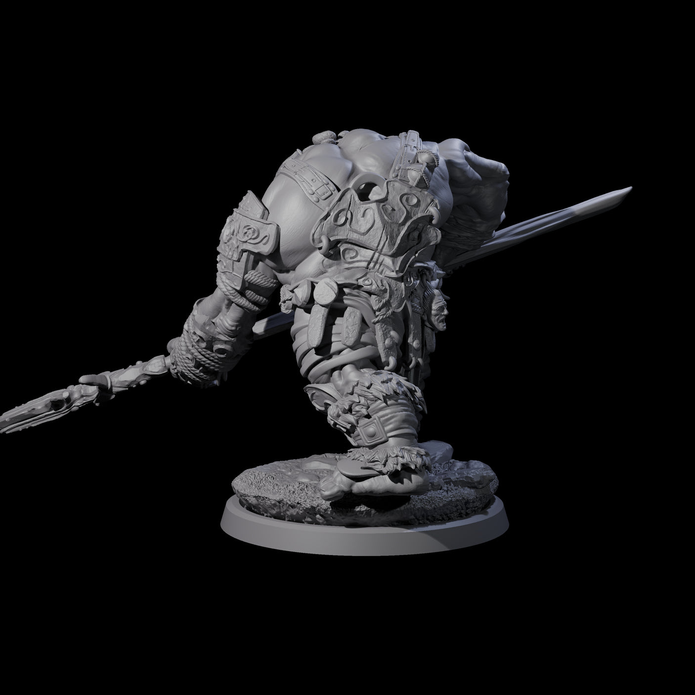 Fierce Cave Ogre D Miniature for Dungeons and Dragons, Pathfinder or other TTRPGs
