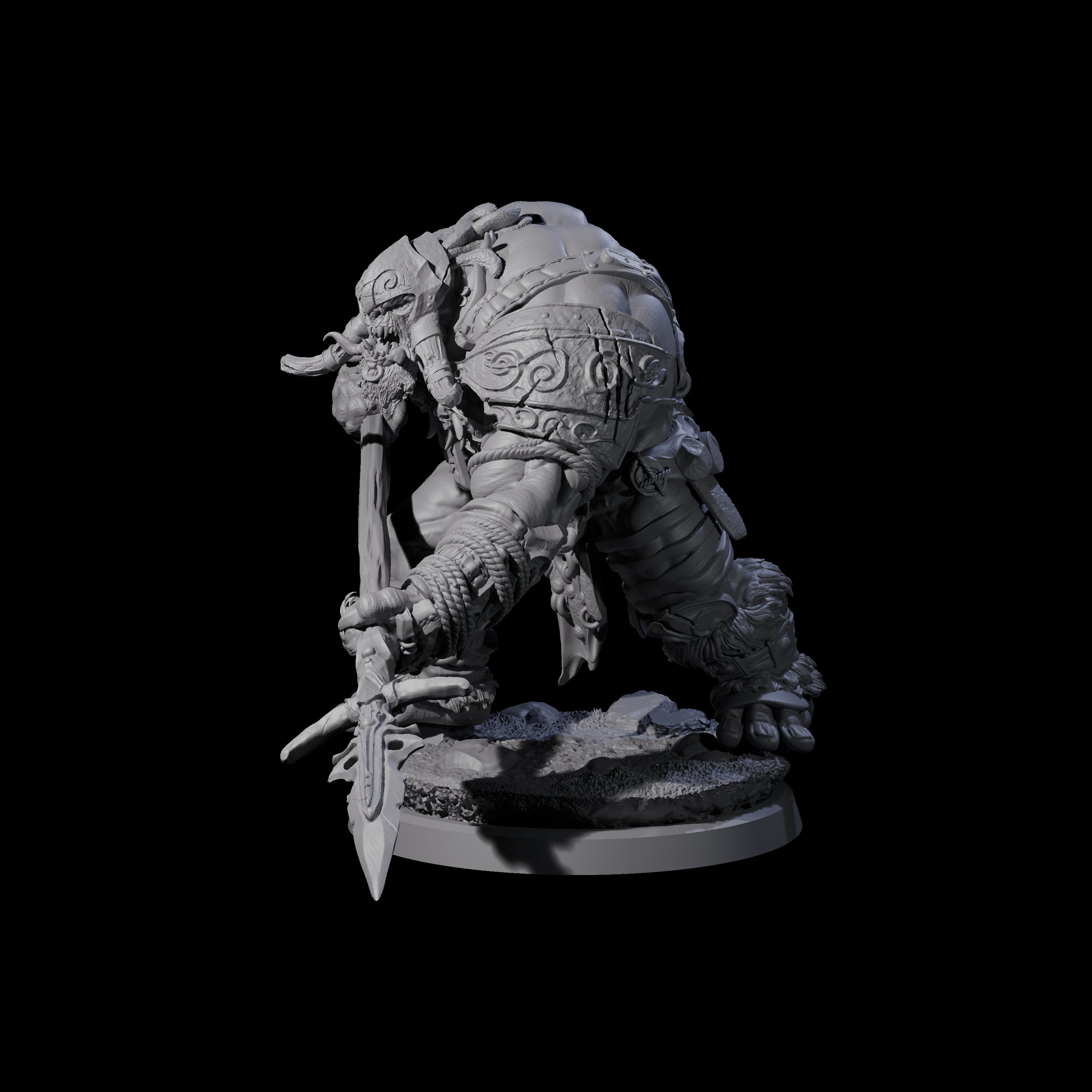 Fierce Cave Ogre D Miniature for Dungeons and Dragons, Pathfinder or other TTRPGs