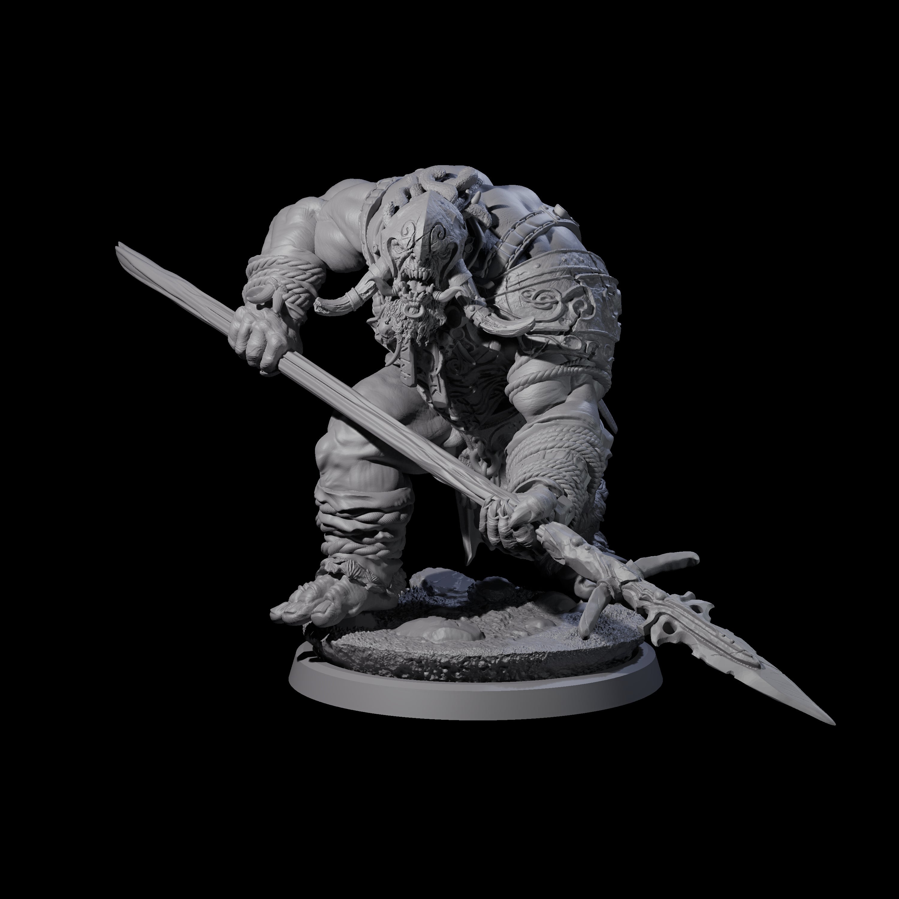 Fierce Cave Ogre D Miniature for Dungeons and Dragons, Pathfinder or other TTRPGs