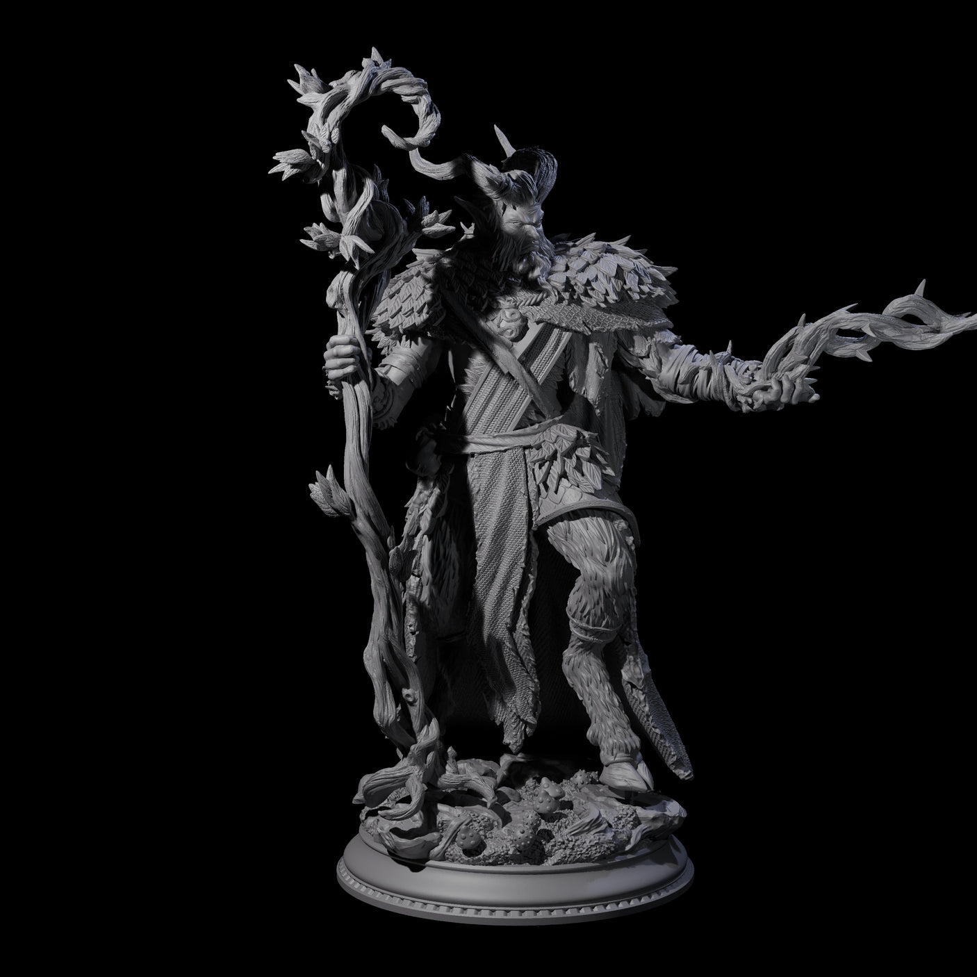 Fierce Elder Druid Miniature for Dungeons and Dragons, Pathfinder or other TTRPGs