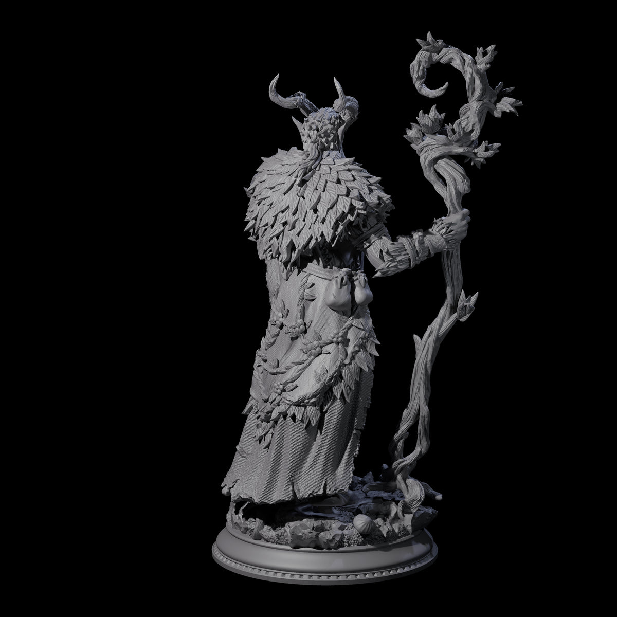 Fierce Elder Druid Miniature for Dungeons and Dragons, Pathfinder or other TTRPGs