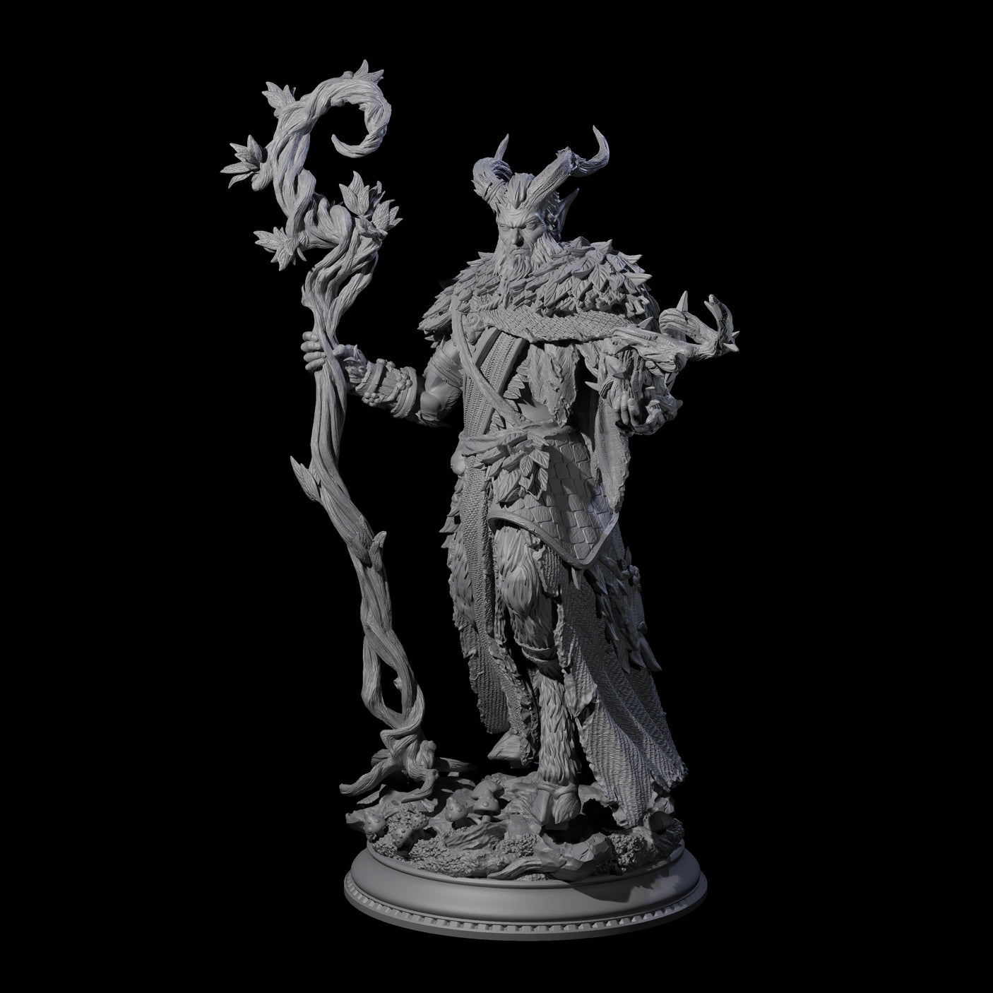 Fierce Elder Druid Miniature for Dungeons and Dragons, Pathfinder or other TTRPGs