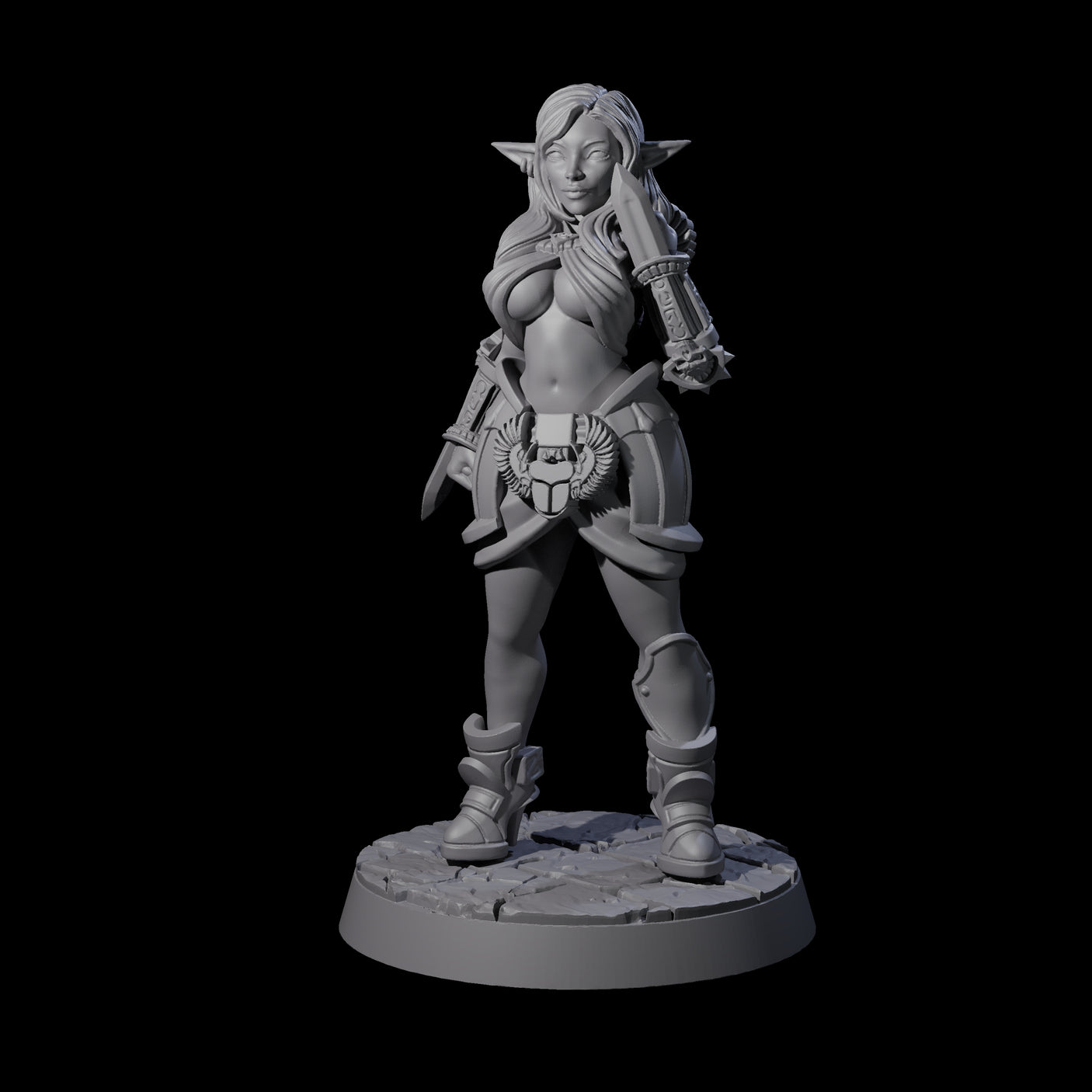 Fierce Forearm Blade Fighter Miniature for Dungeons and Dragons, Pathfinder or other TTRPGs