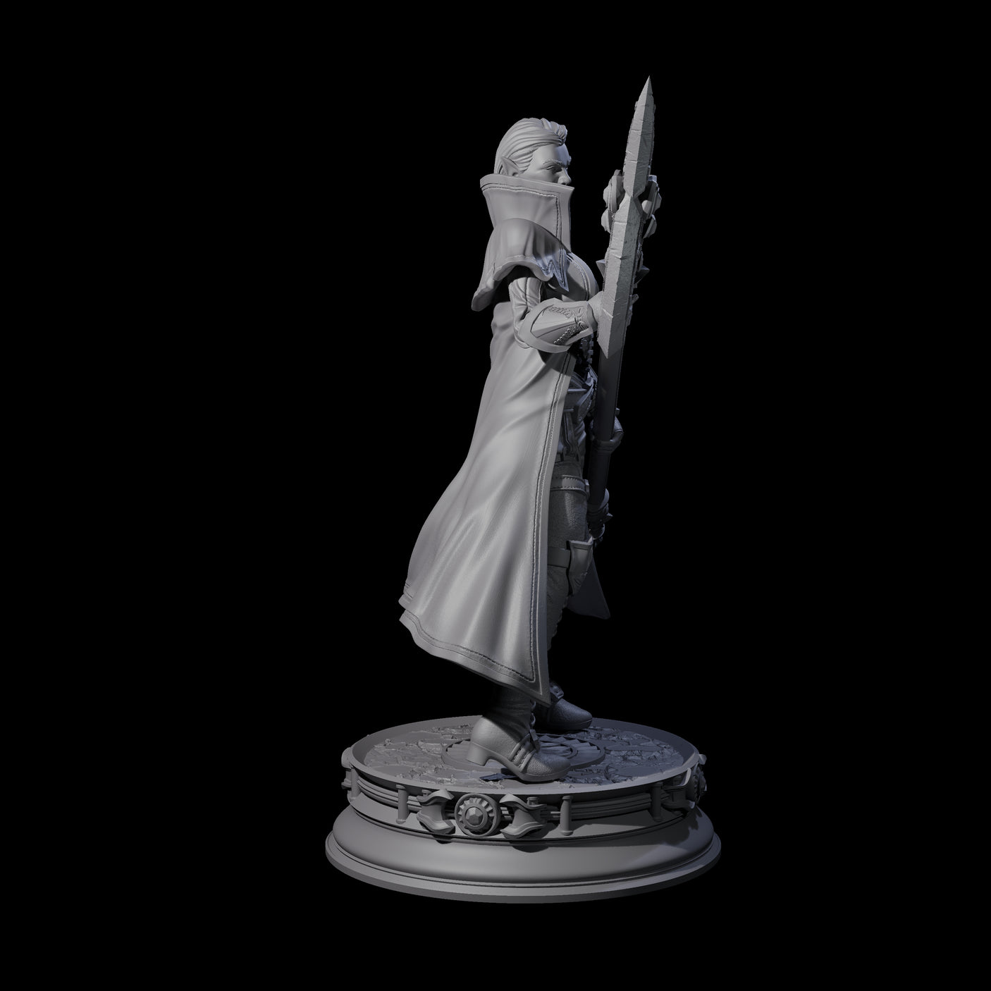 Fierce Half Orc Warrior Miniature for Dungeons and Dragons, Pathfinder or other TTRPGs