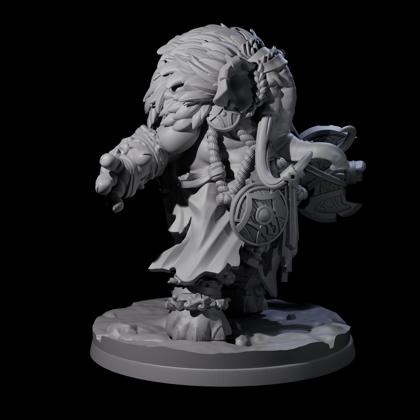 Fierce Loxodon Viking Miniature for Dungeons and Dragons, Pathfinder or other TTRPGs