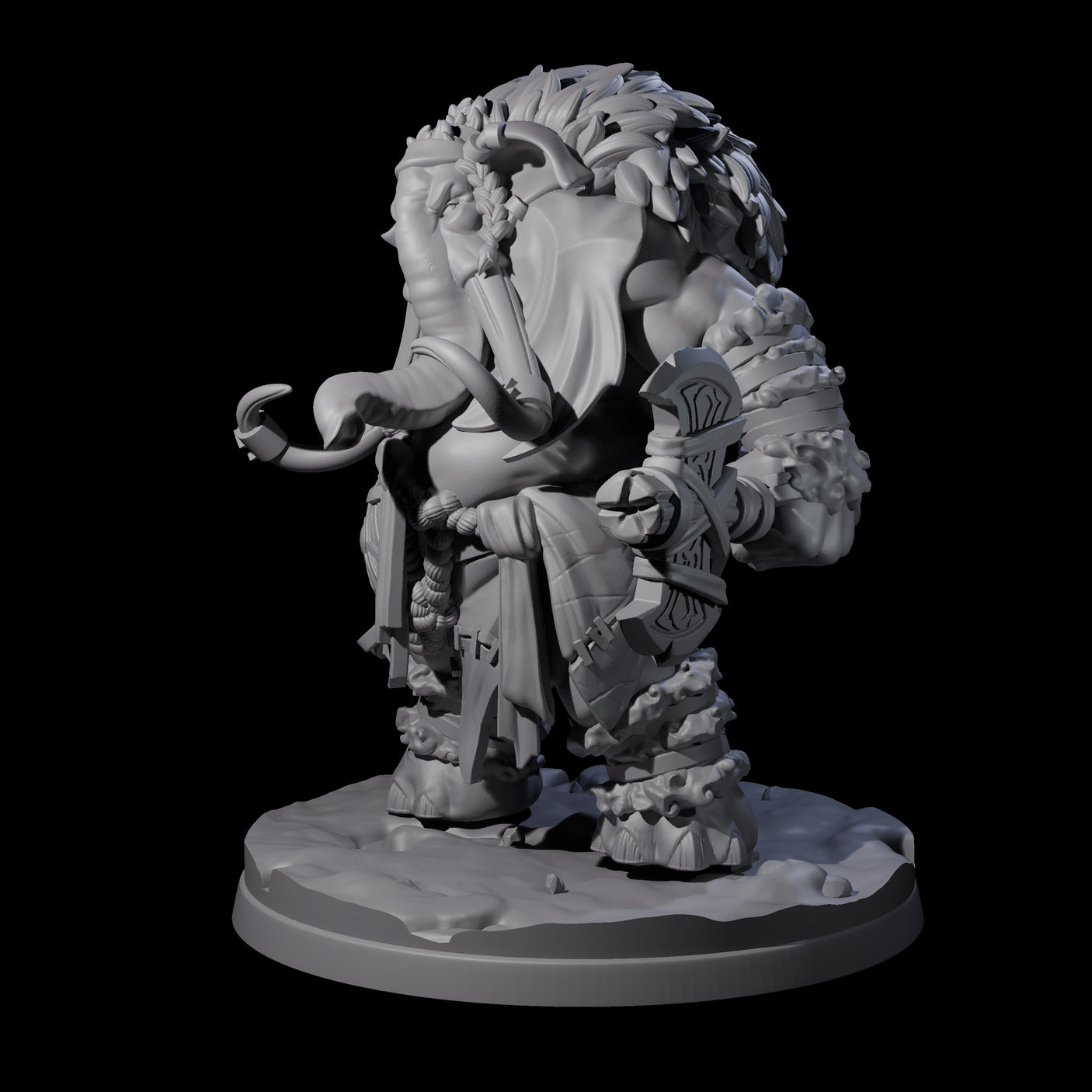 Fierce Loxodon Viking Miniature for Dungeons and Dragons, Pathfinder or other TTRPGs